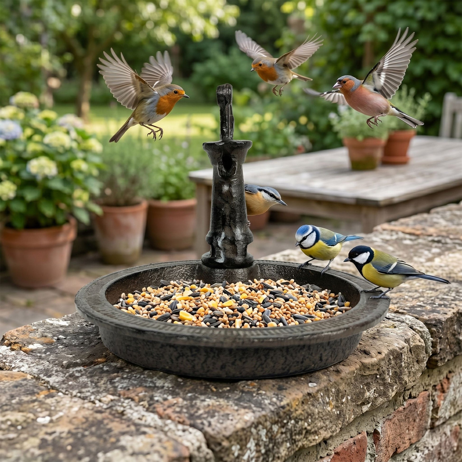 Vogeltränke Gusseisen Dunkelbraun von Relaxdays