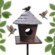 Gusseisen Vogelfutterhaus mit Ständer Braun von Relaxdays