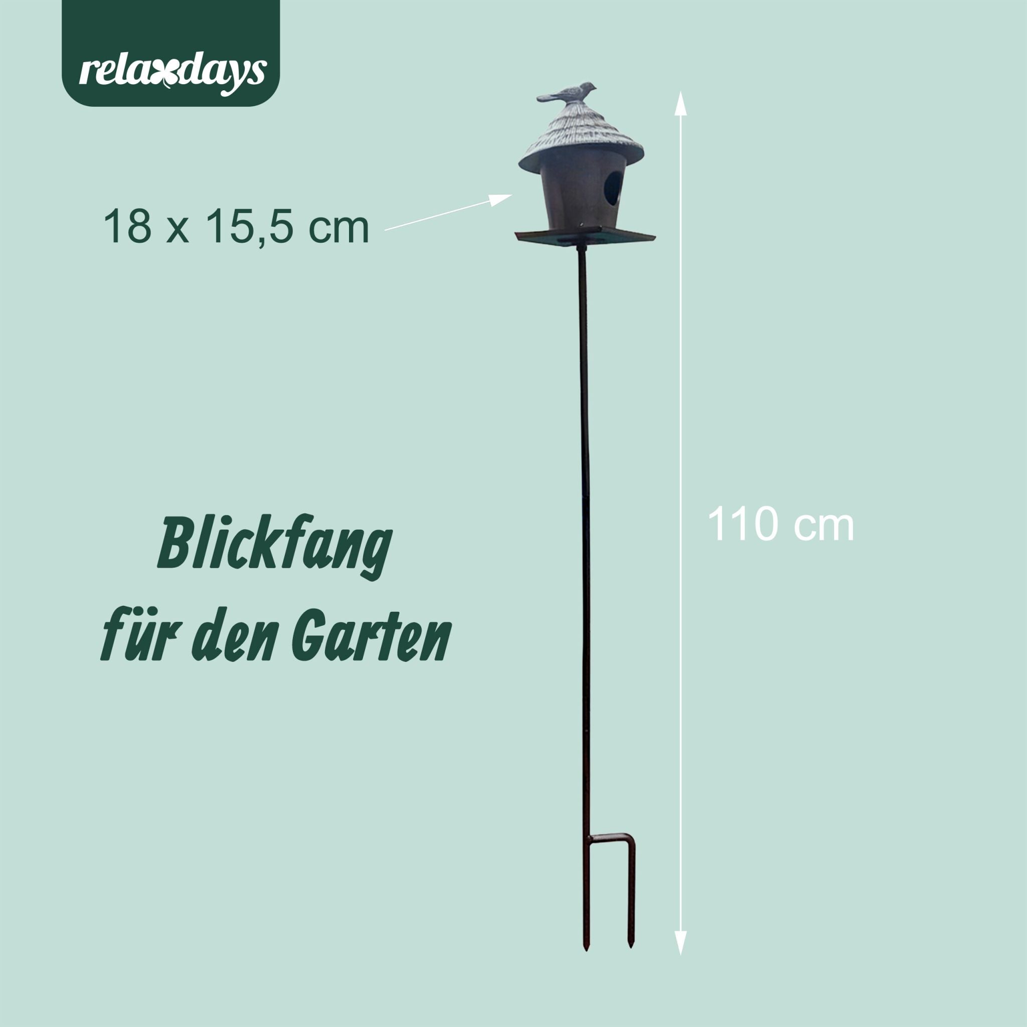 Gusseisen Vogelfutterhaus mit Ständer Braun von Relaxdays