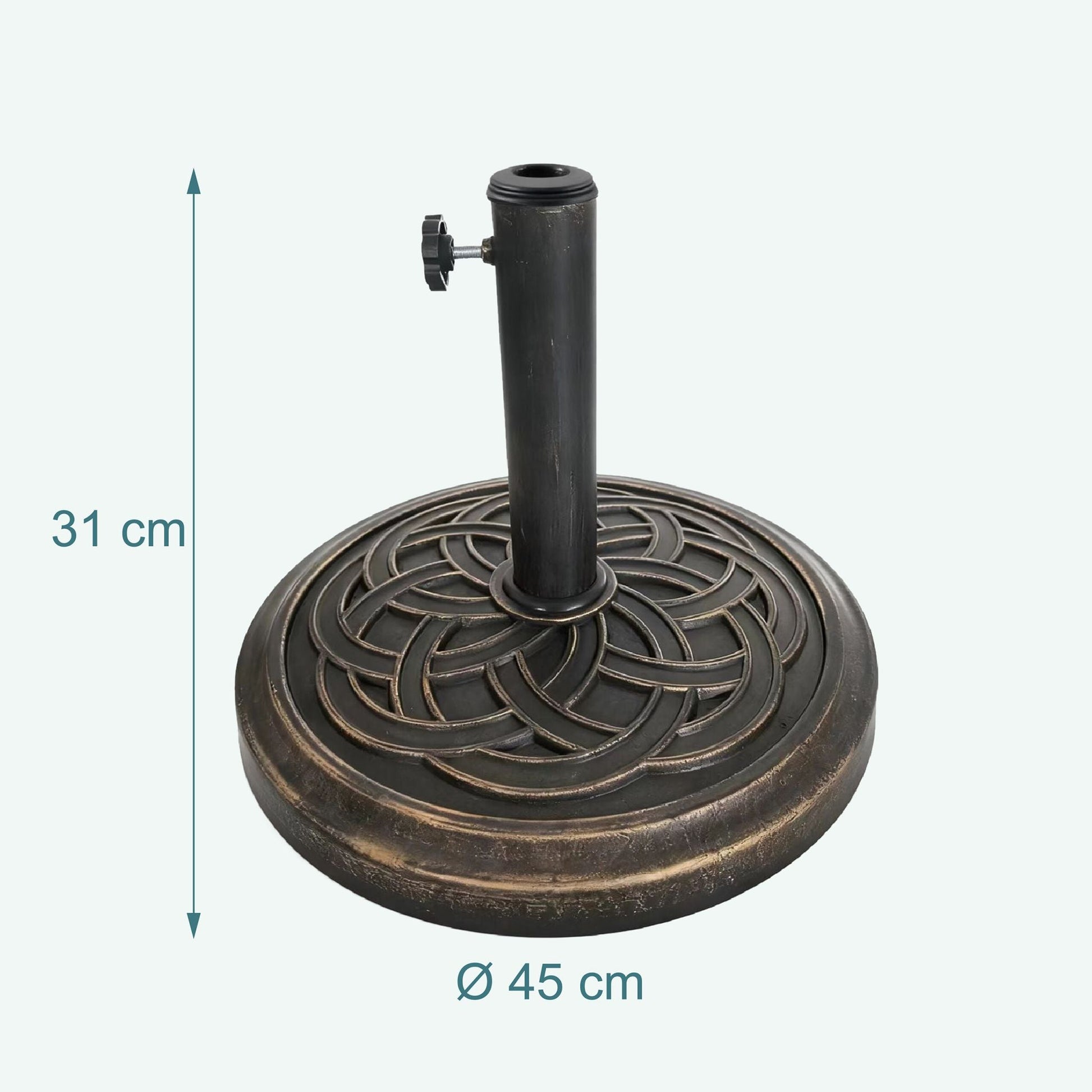 Schirmständer Sonnenschirm 12 kg Gold-Schwarz von Relaxdays