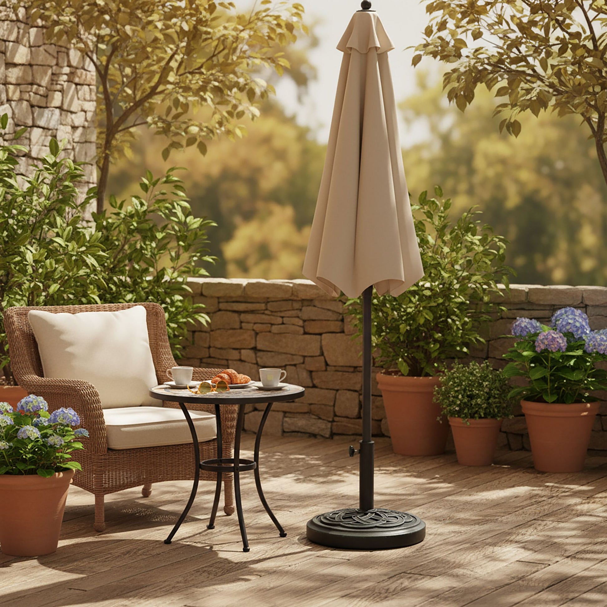 Schirmständer Sonnenschirm 12 kg Dunkelgrün-Schwarz von Relaxdays
