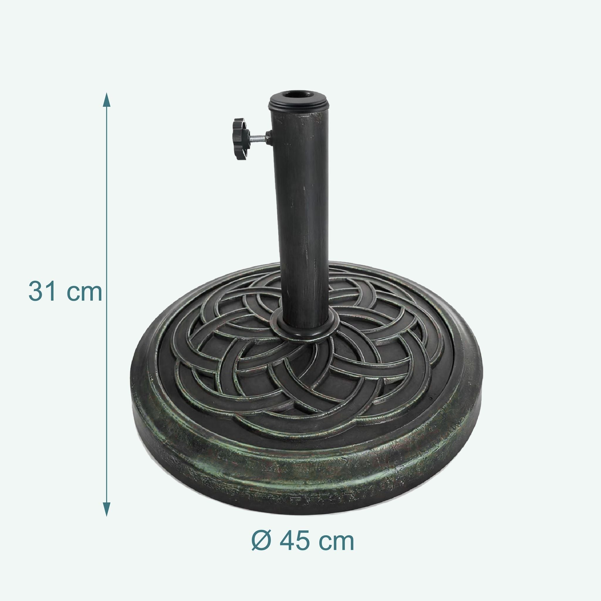 Schirmständer Sonnenschirm 12 kg Dunkelgrün-Schwarz von Relaxdays