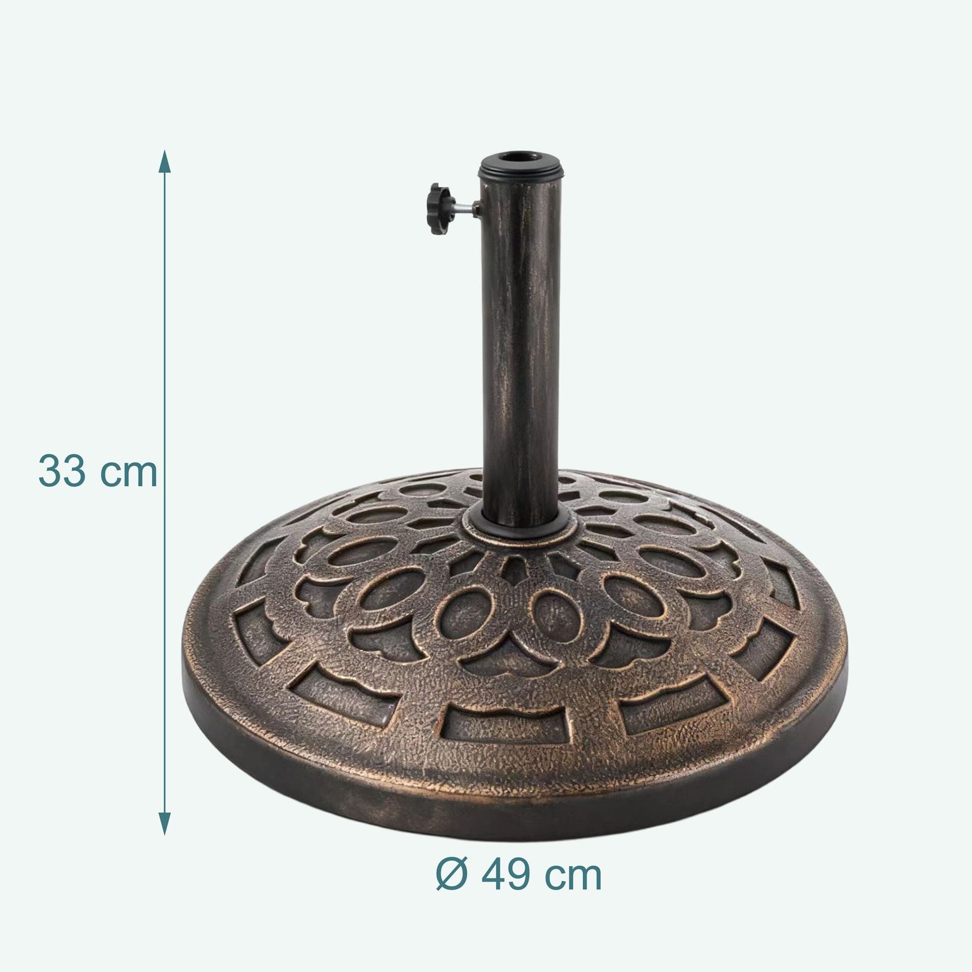 Schirmständer Sonnenschirm 14 kg Gold-Schwarz von Relaxdays