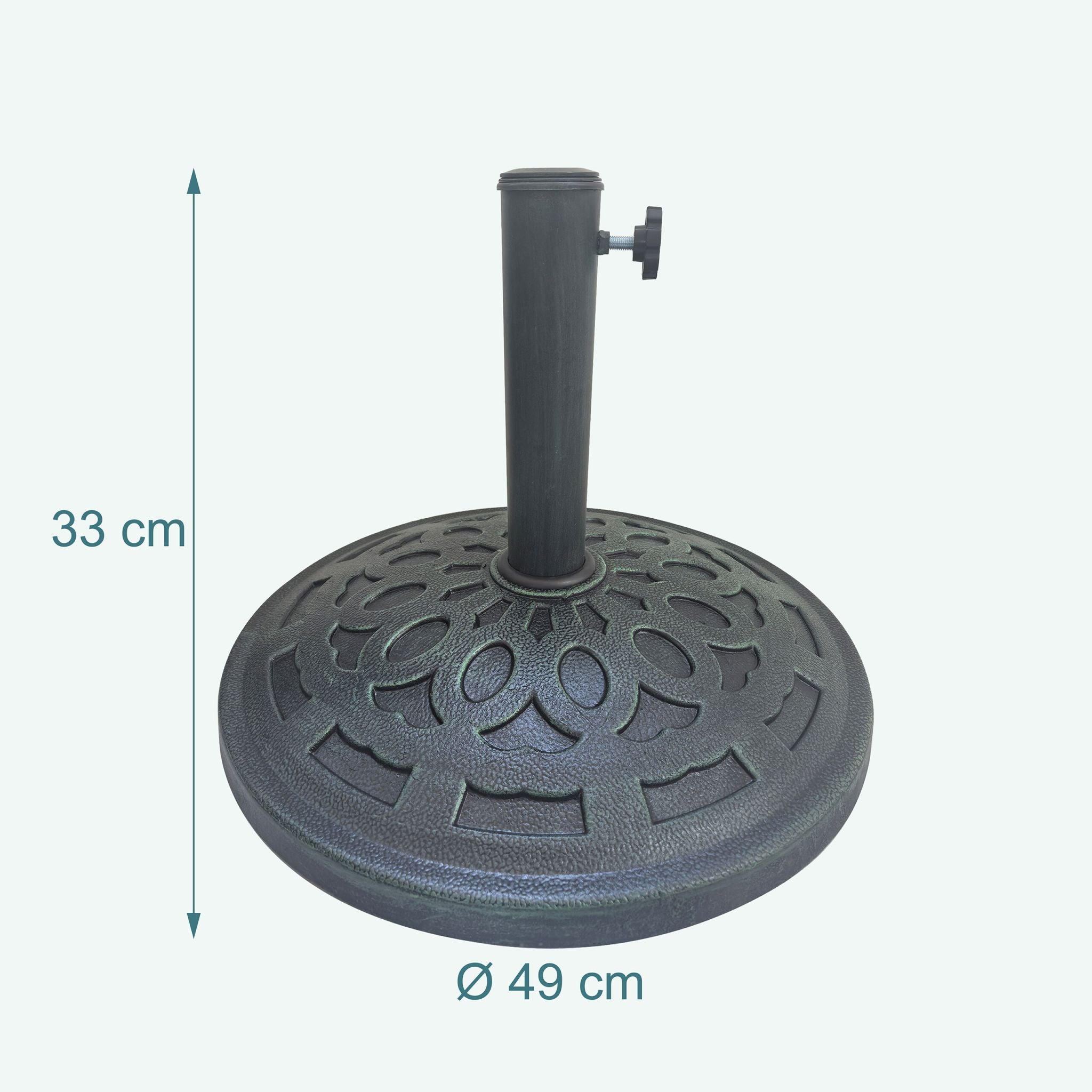 Schirmständer Sonnenschirm 14 kg Dunkelgrün-Schwarz von Relaxdays
