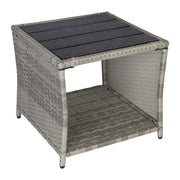 Balkontisch Polyrattan Schwarz-Grau von Relaxdays