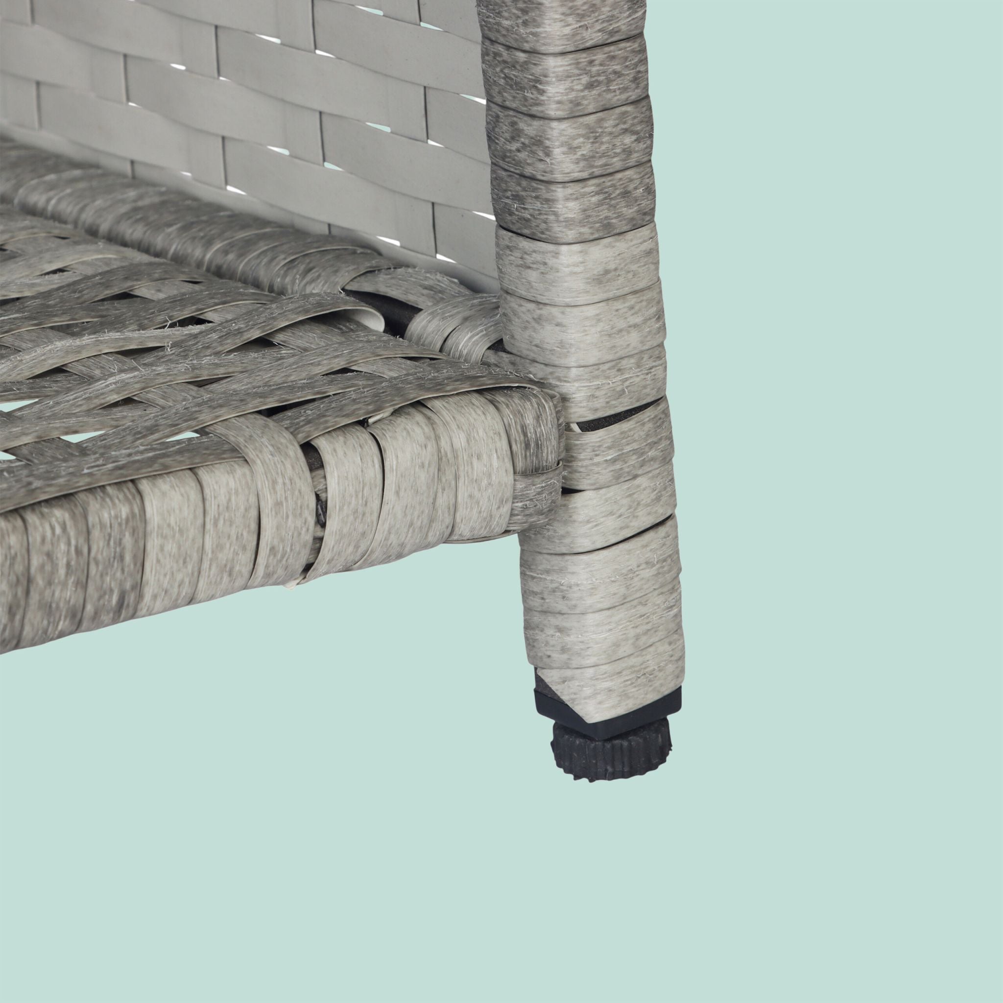 Balkontisch Polyrattan Schwarz-Grau von Relaxdays