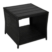 Balkontisch Polyrattan Schwarz von Relaxdays