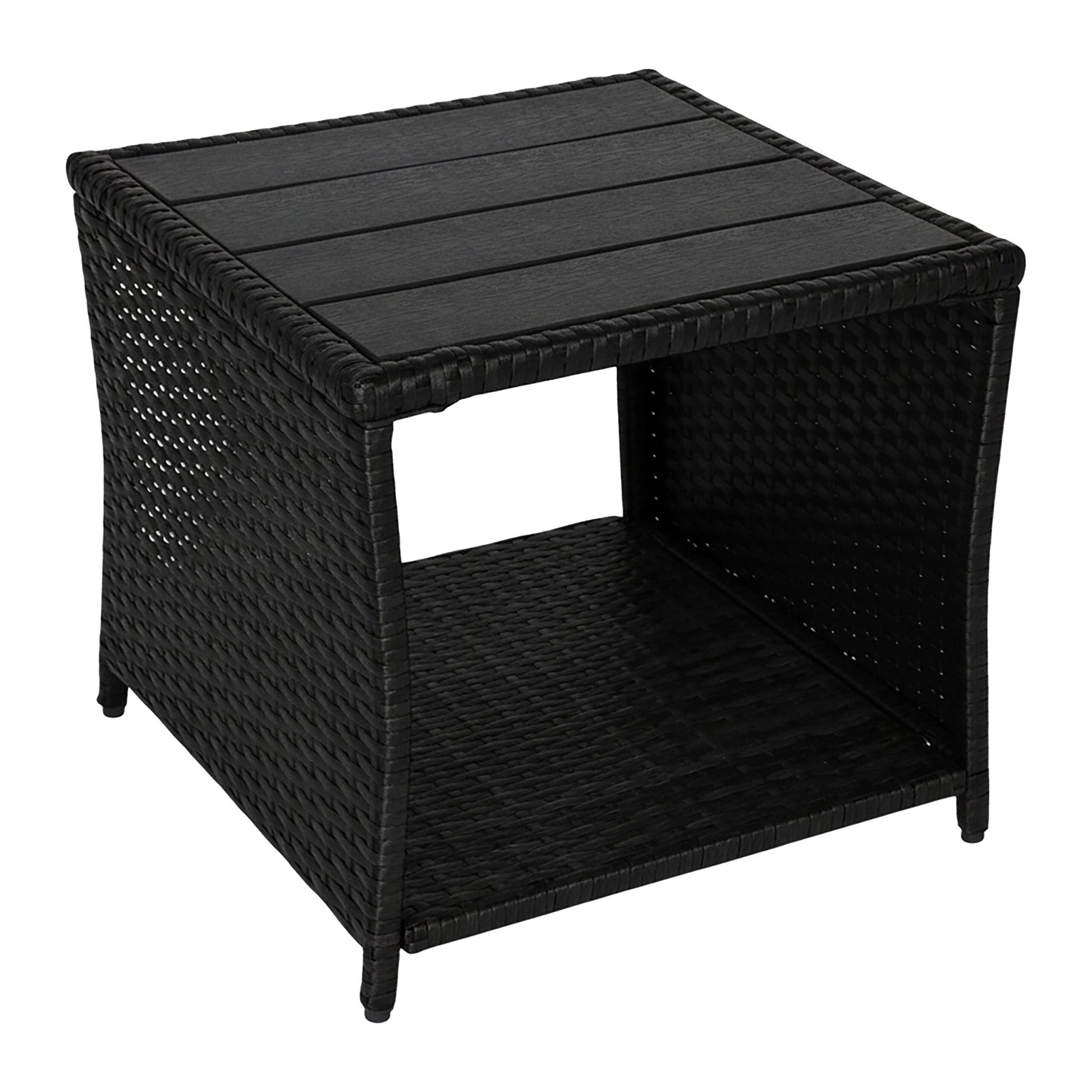 Balkontisch Polyrattan Schwarz von Relaxdays