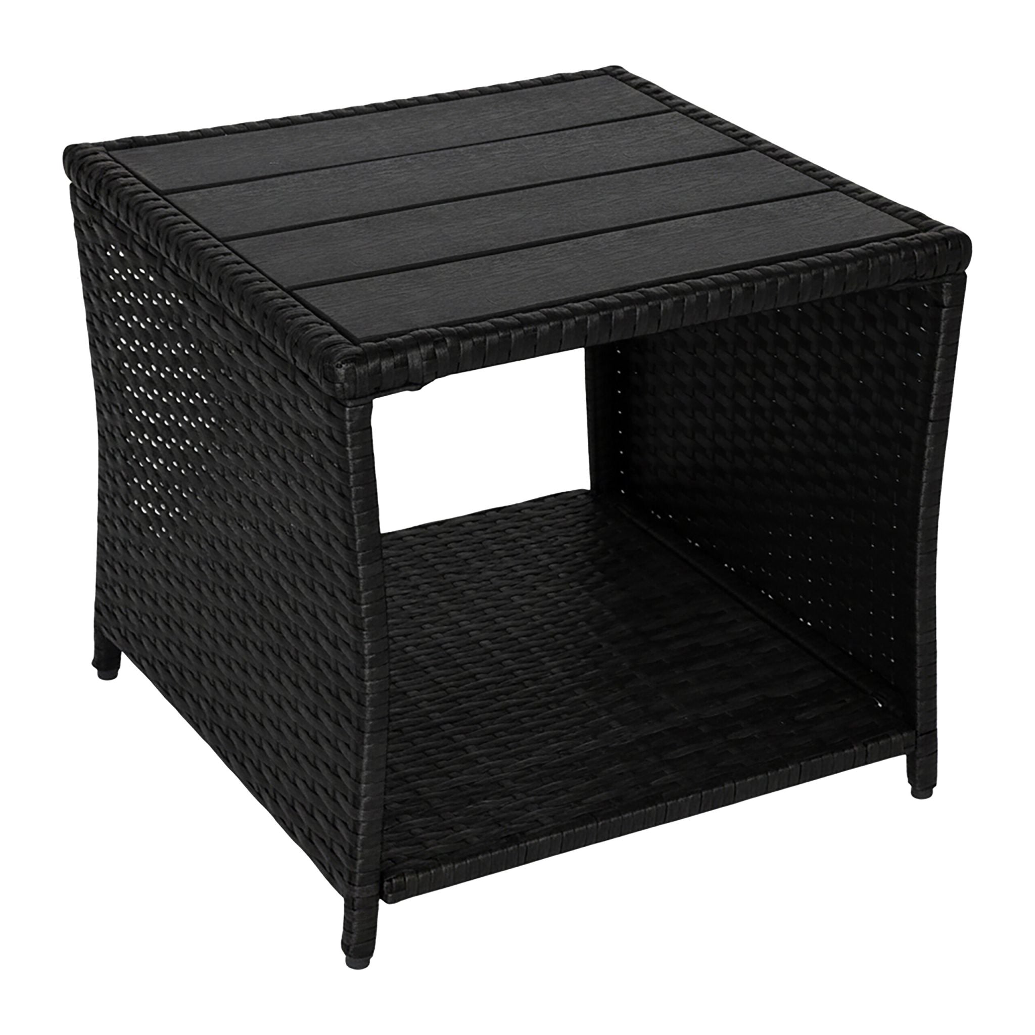 Balkontisch Polyrattan Schwarz von Relaxdays