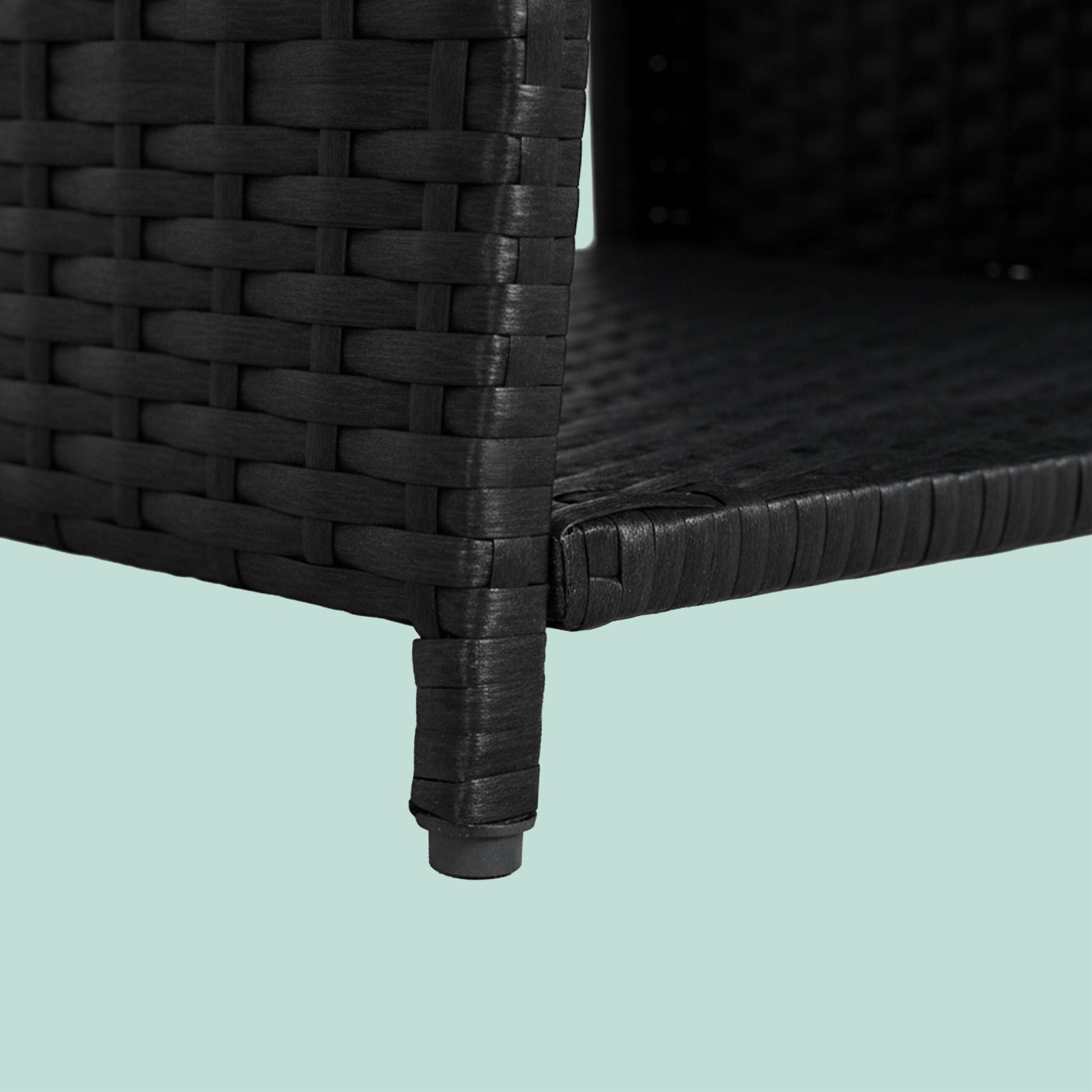 Balkontisch Polyrattan Schwarz von Relaxdays
