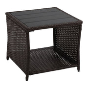 Balkontisch Polyrattan Braun-Schwarz von Relaxdays