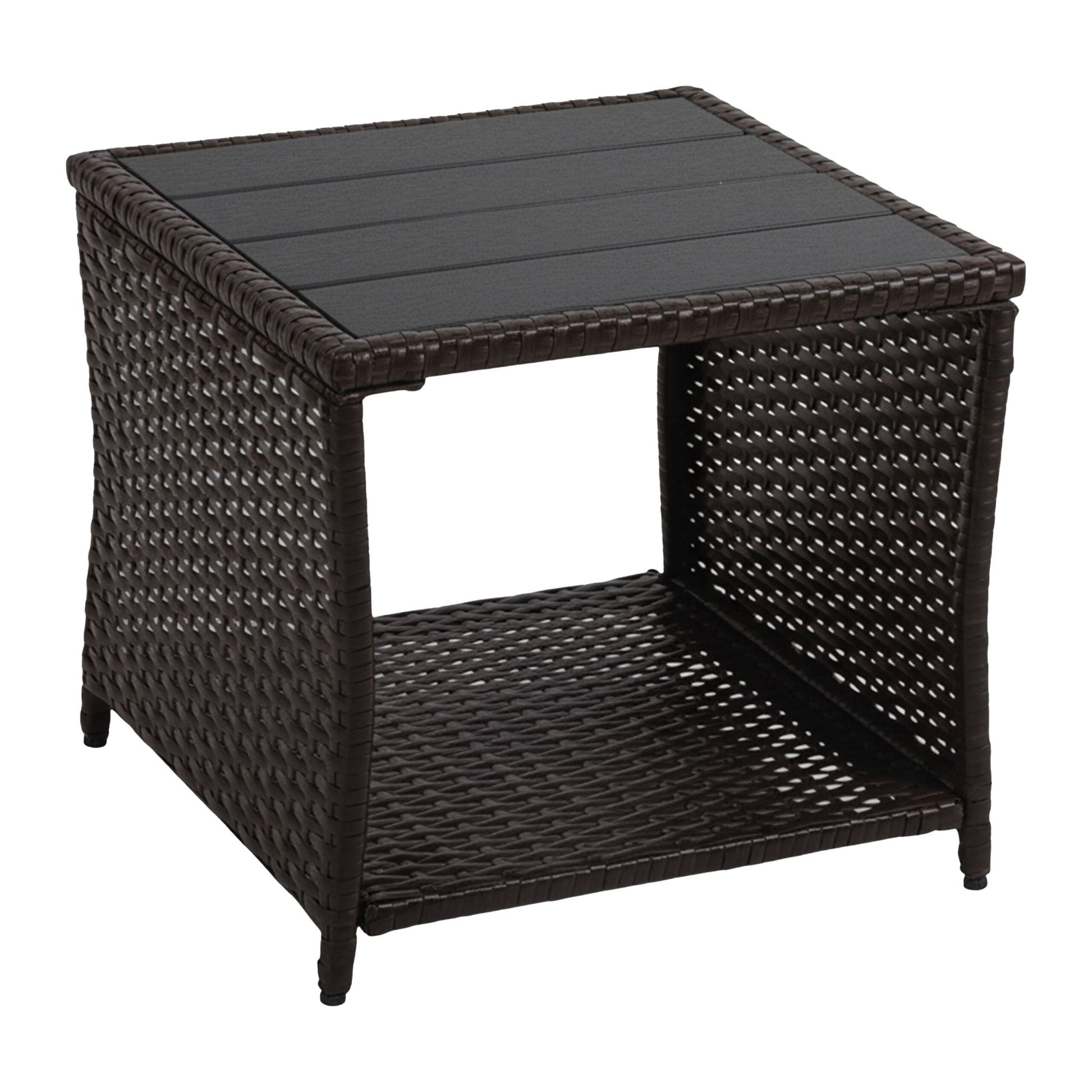 Balkontisch Polyrattan Braun-Schwarz von Relaxdays