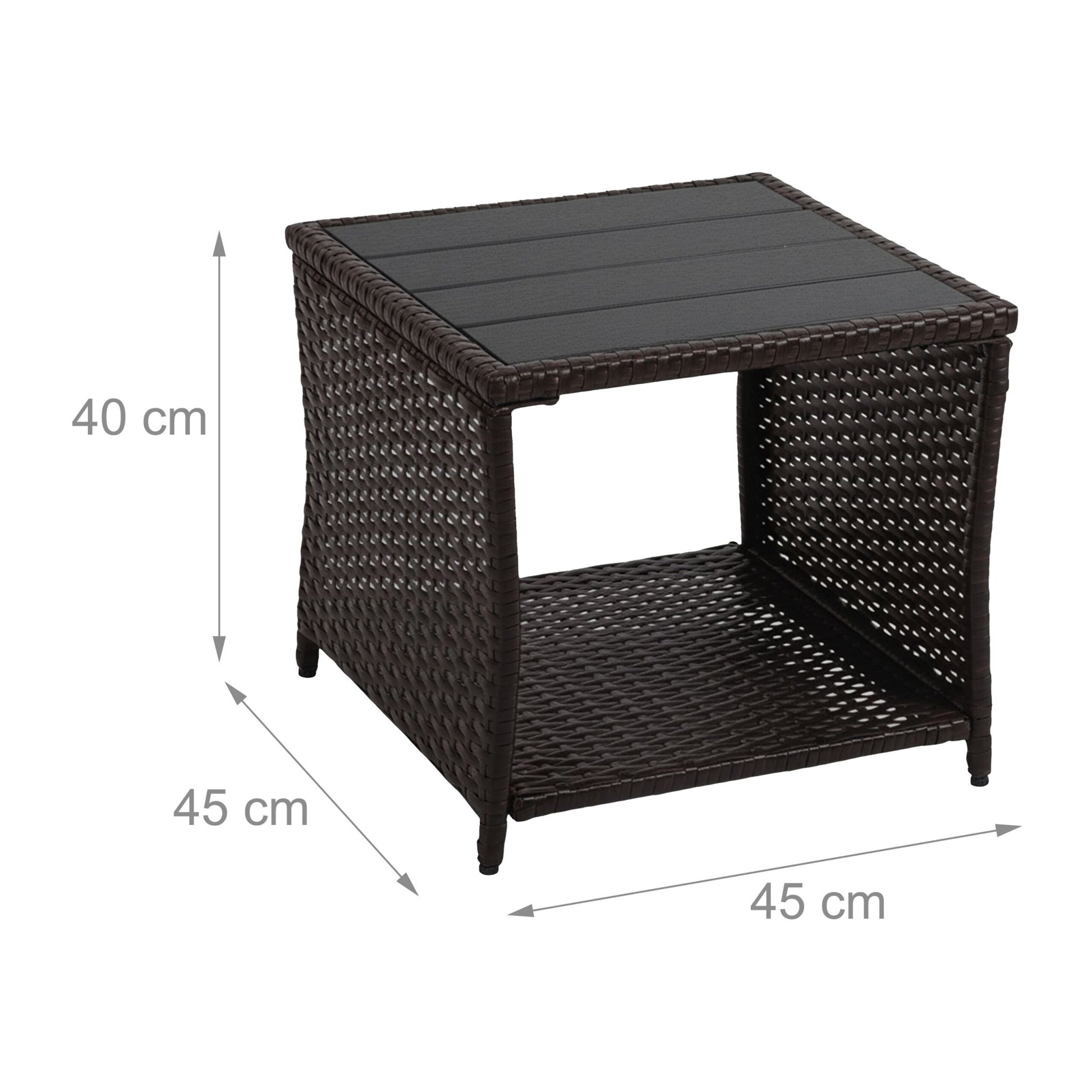 Balkontisch Polyrattan Braun-Schwarz von Relaxdays