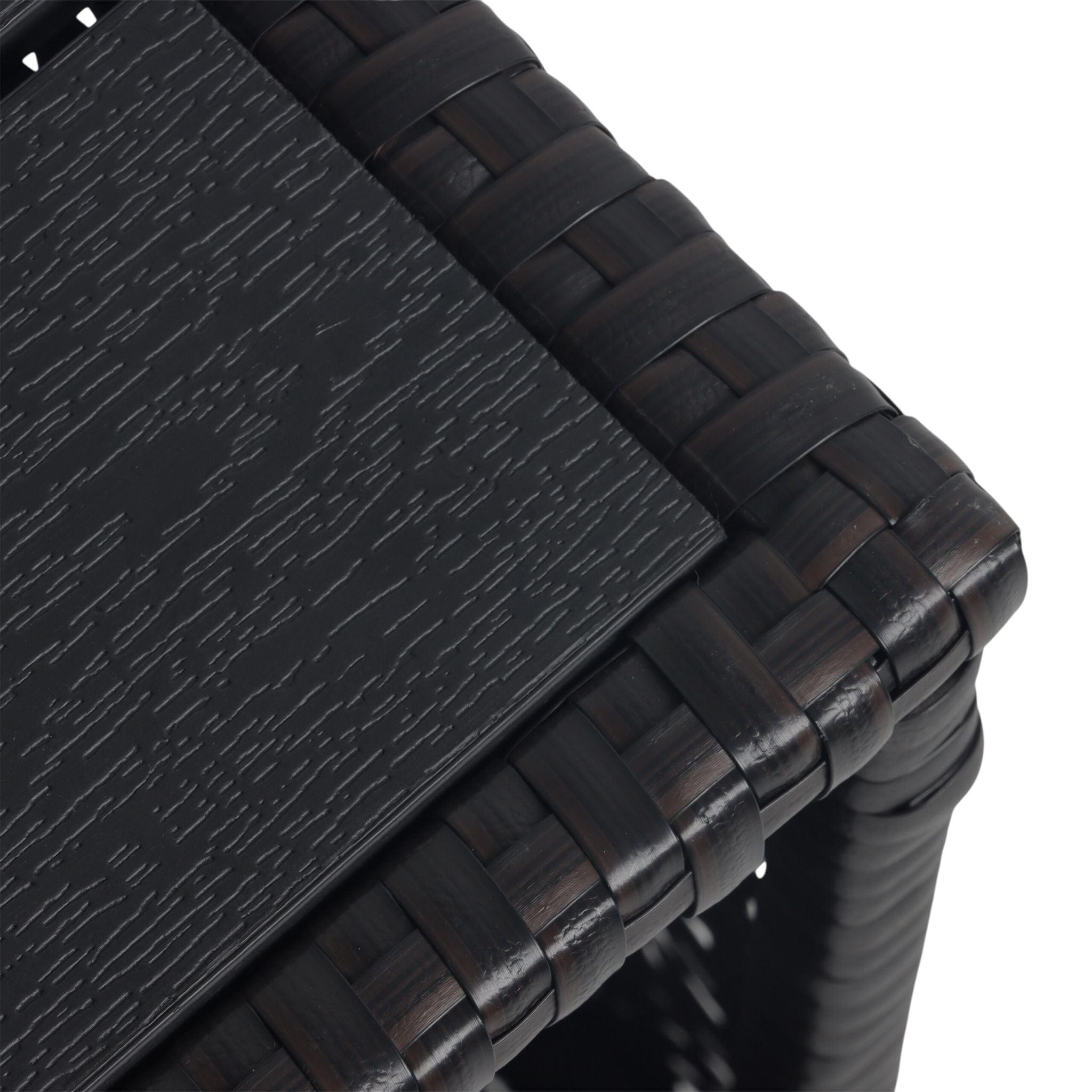 Balkontisch Polyrattan Braun-Schwarz von Relaxdays