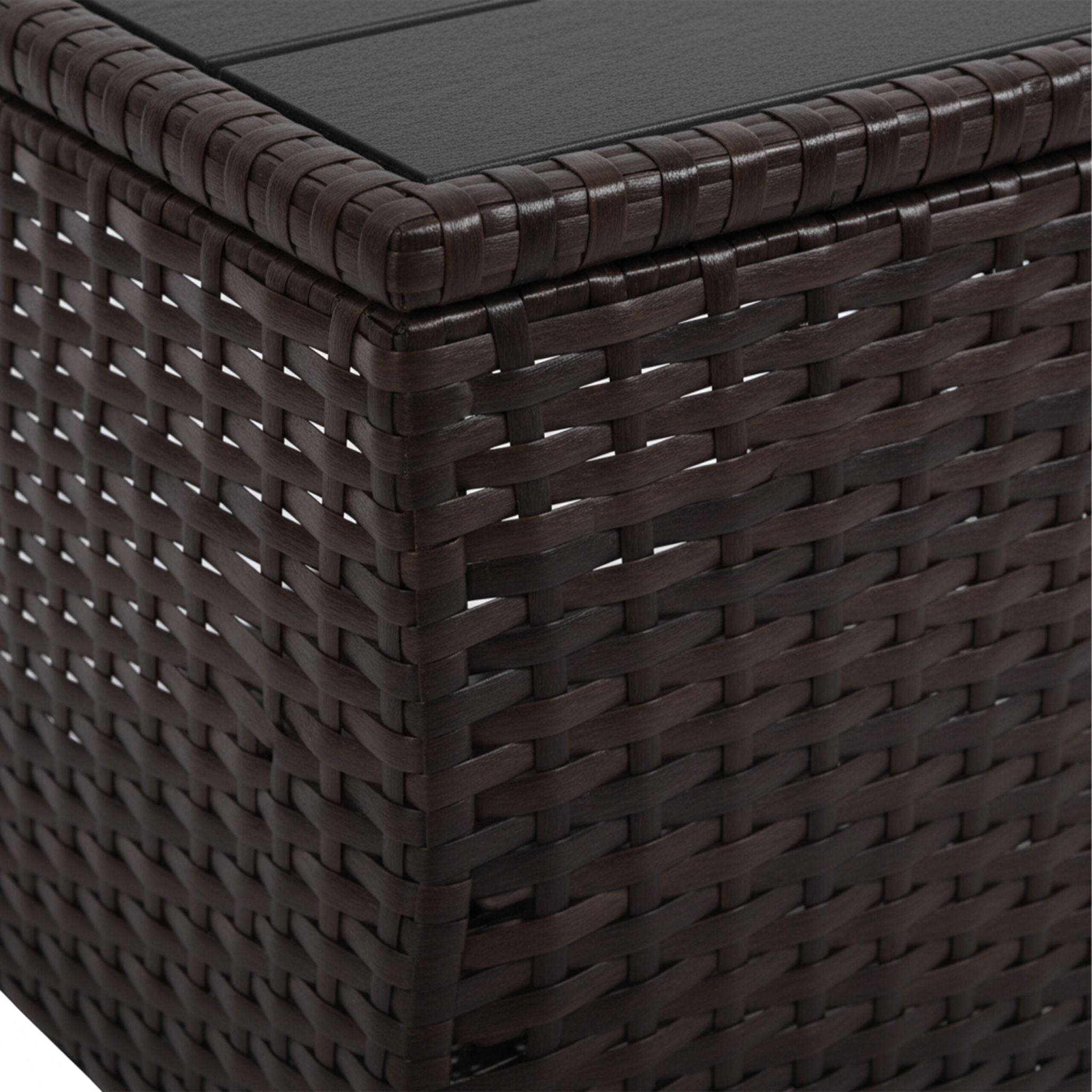 Balkontisch Polyrattan Braun-Schwarz von Relaxdays