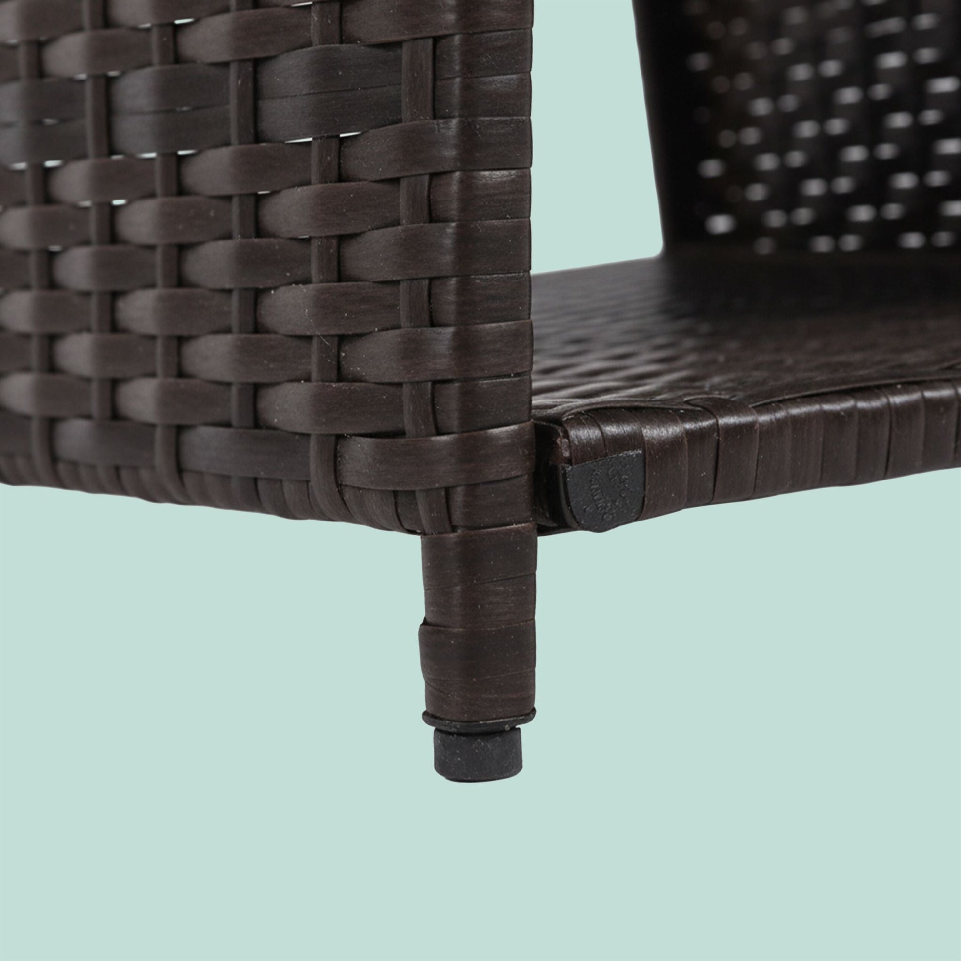 Balkontisch Polyrattan Braun-Schwarz von Relaxdays