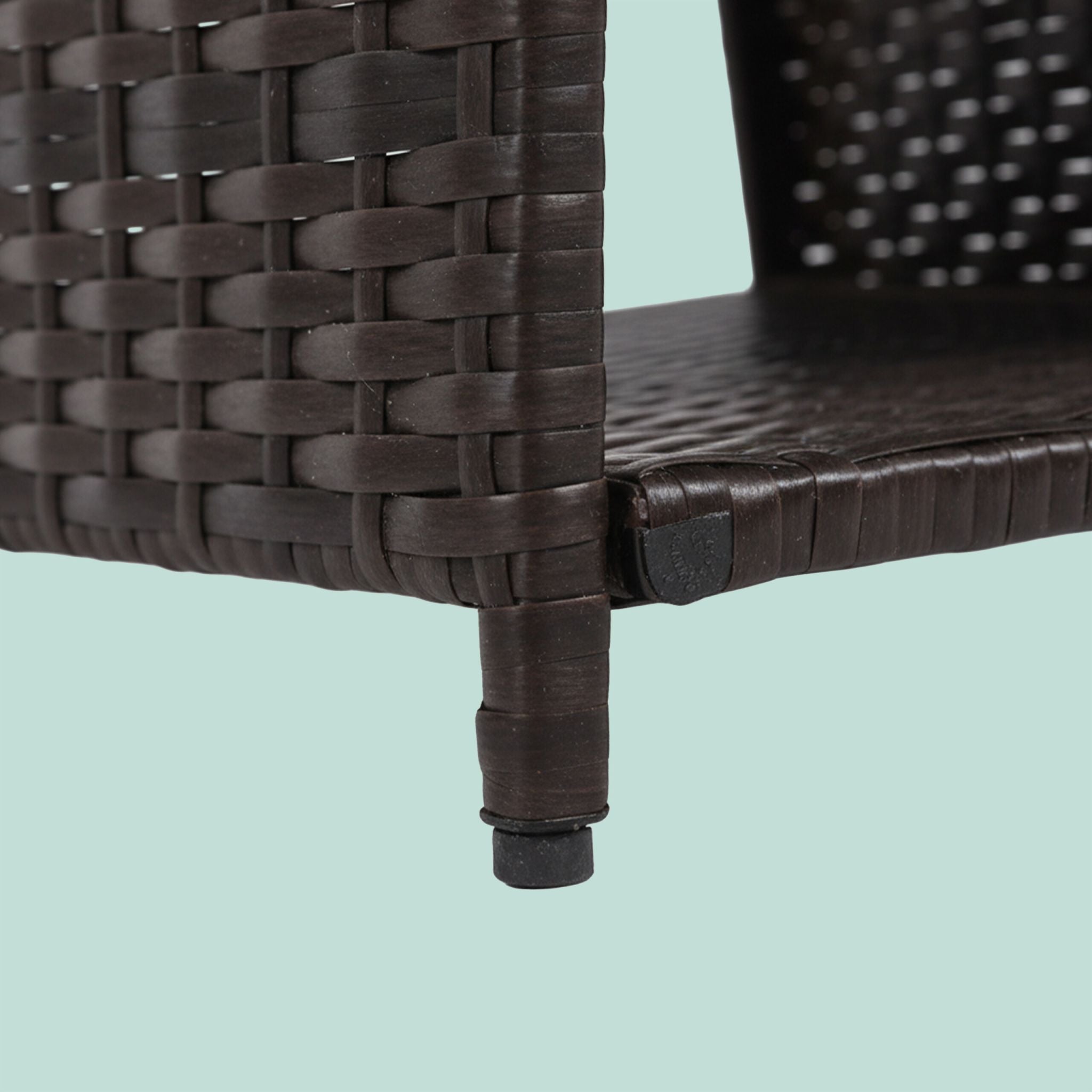 Balkontisch Polyrattan Braun-Schwarz von Relaxdays