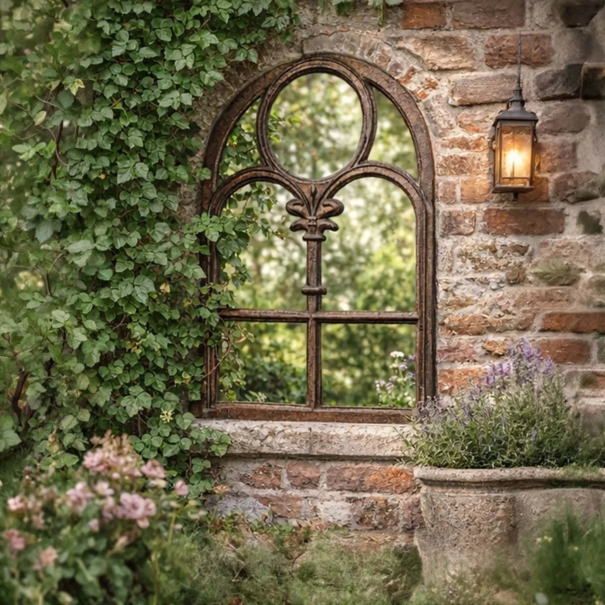 Stallfenster antik Gusseisen Braun von Relaxdays