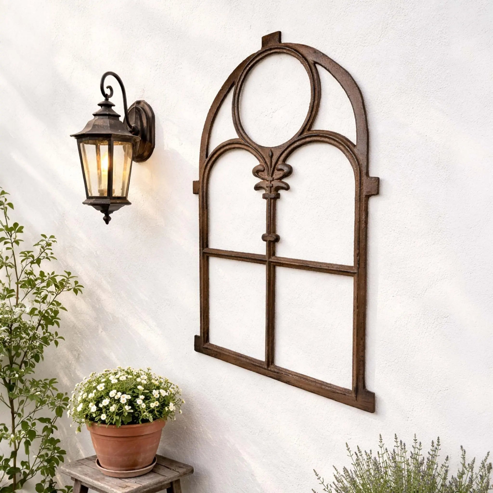 Stallfenster antik Gusseisen Braun von Relaxdays
