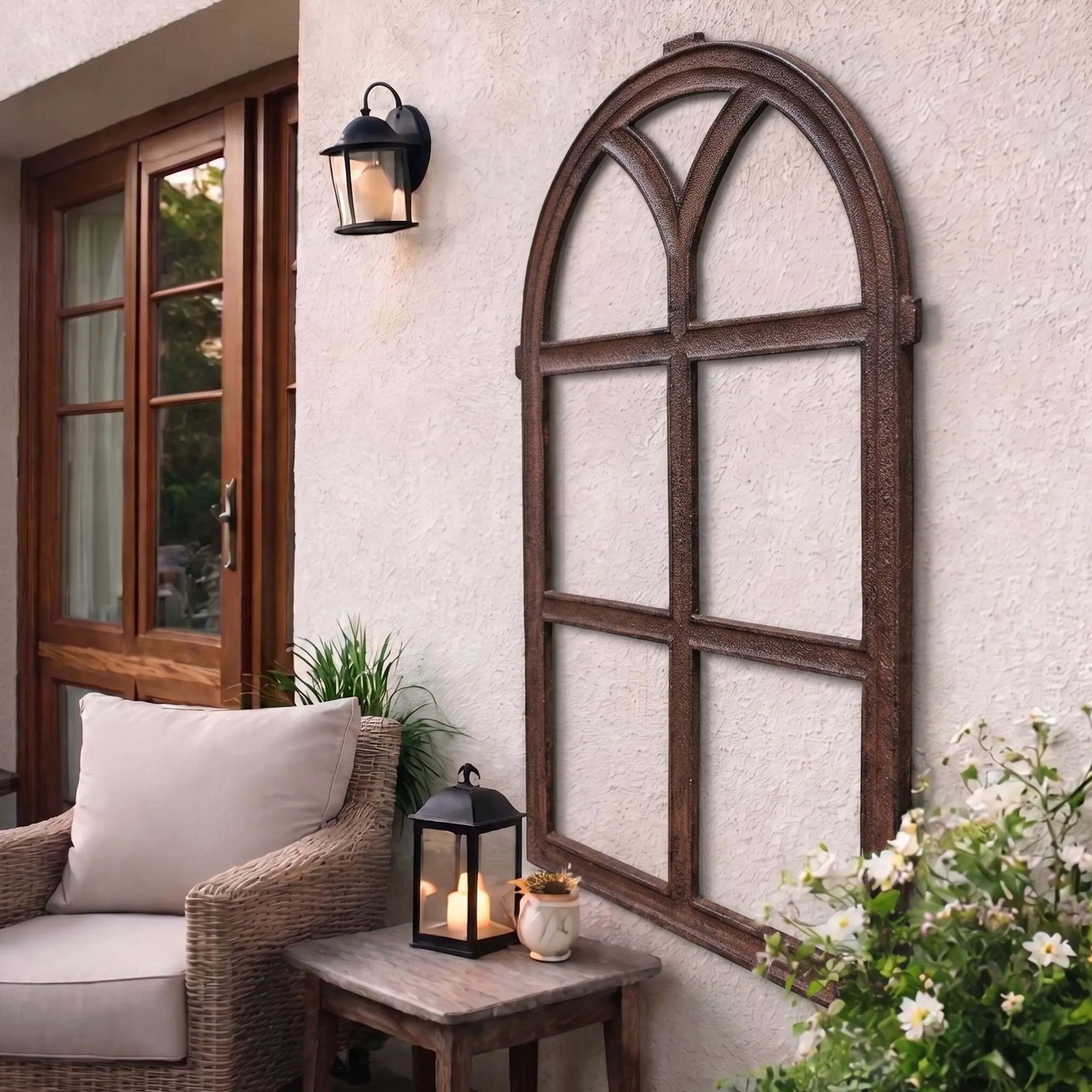 Stallfenster antik Gusseisen Braun von Relaxdays