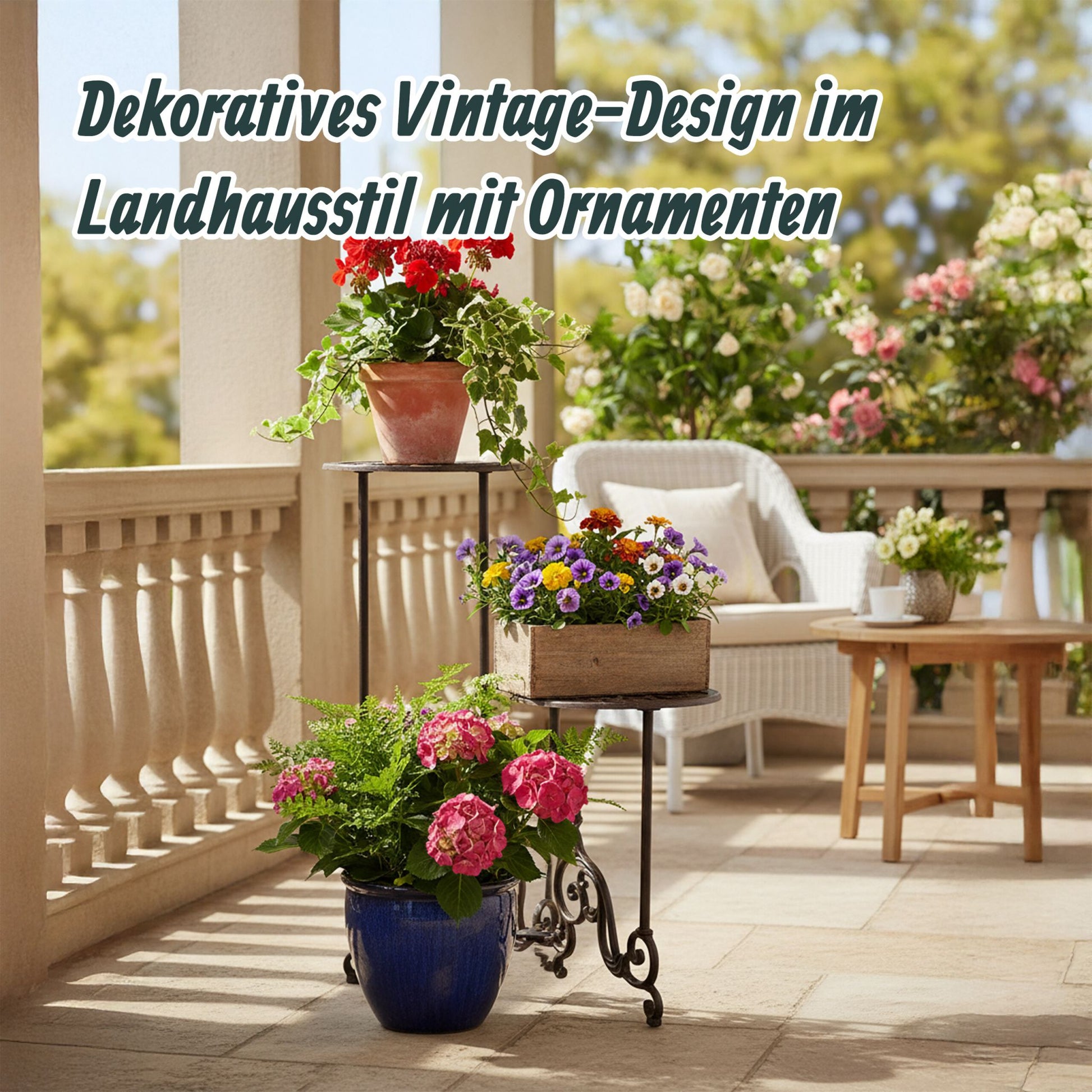 Pflanzenständer antik Gusseisen Dunkelbraun von Relaxdays