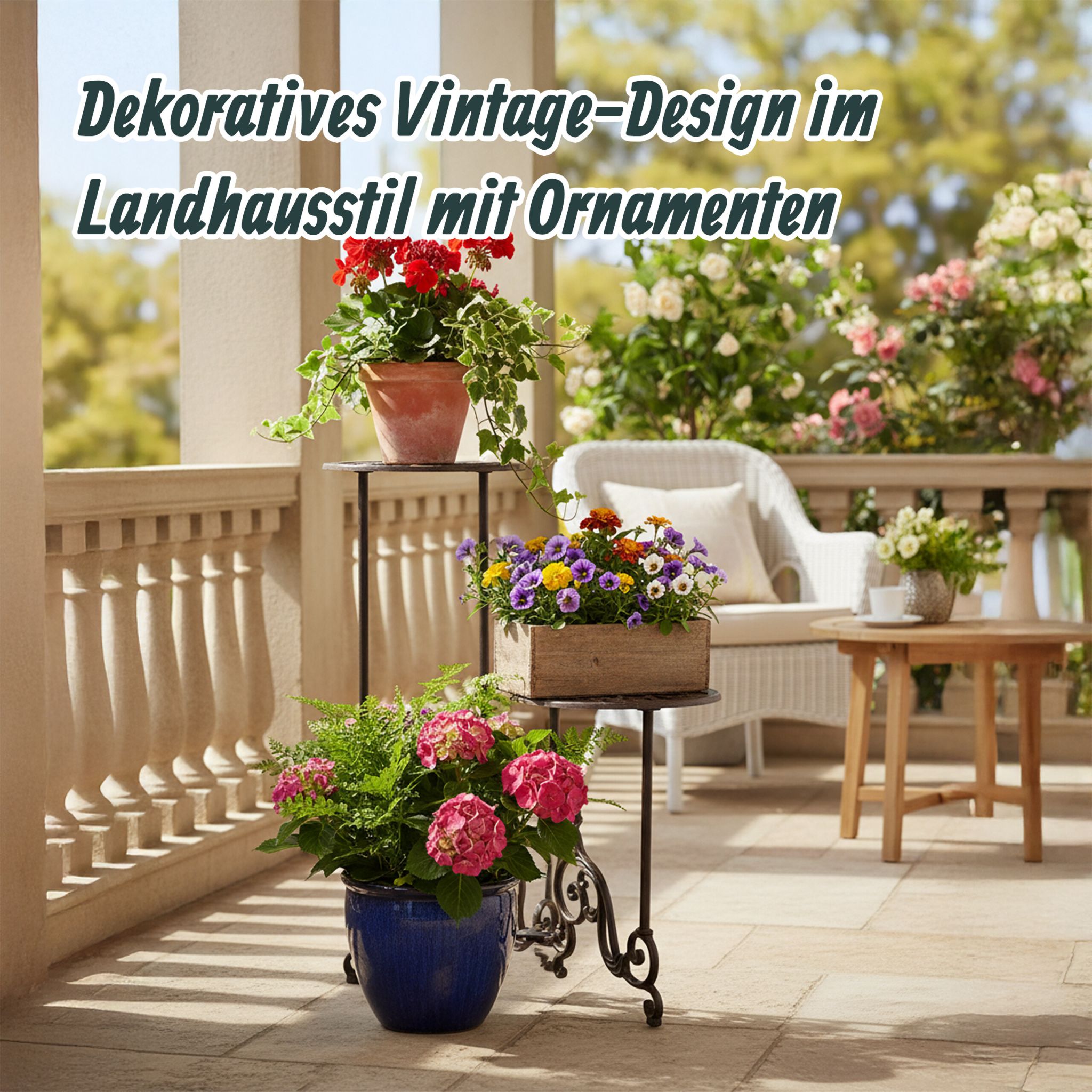Pflanzenständer antik Gusseisen Dunkelbraun von Relaxdays