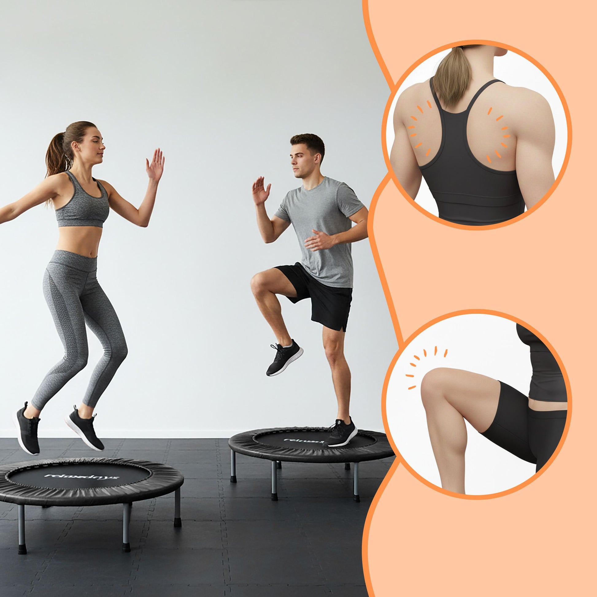 Indoor Trampolin Ø 95cm Schwarz von Relaxdays