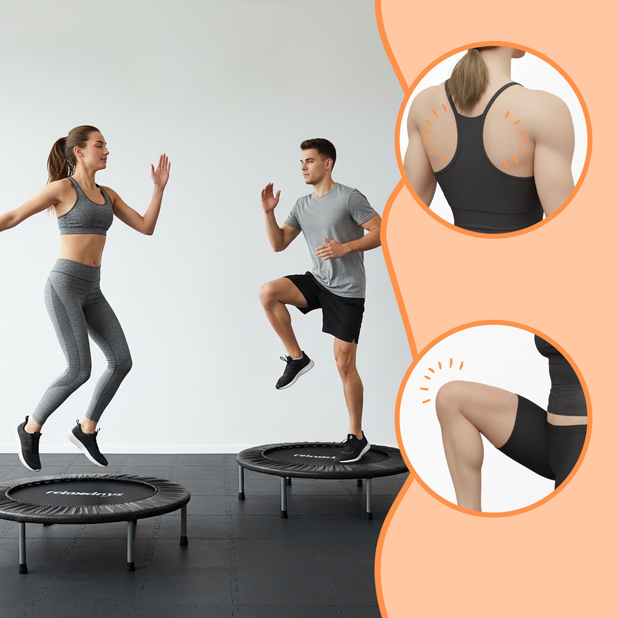 Indoor Trampolin Ø 95cm Schwarz von Relaxdays