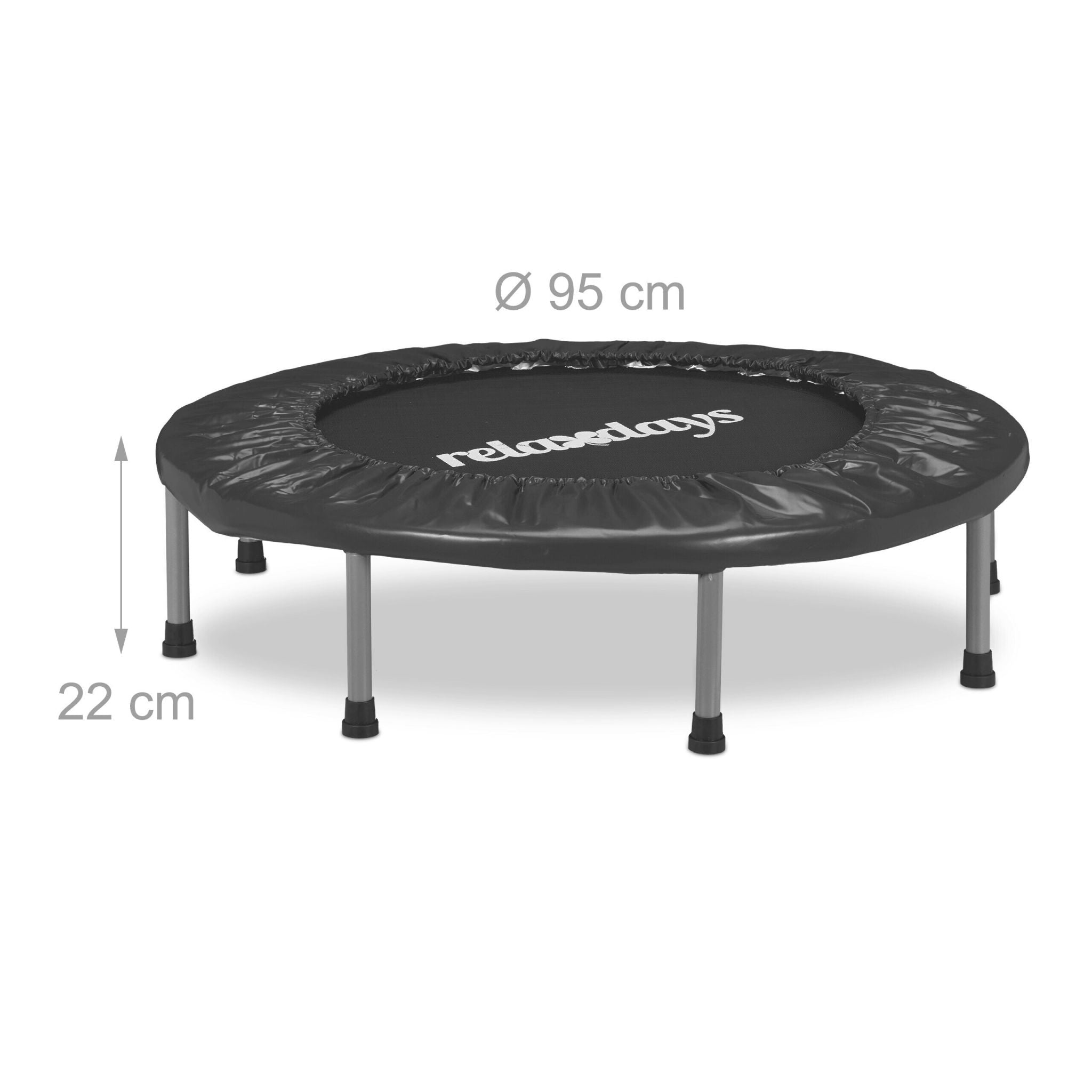 Indoor Trampolin Ø 95cm Schwarz von Relaxdays