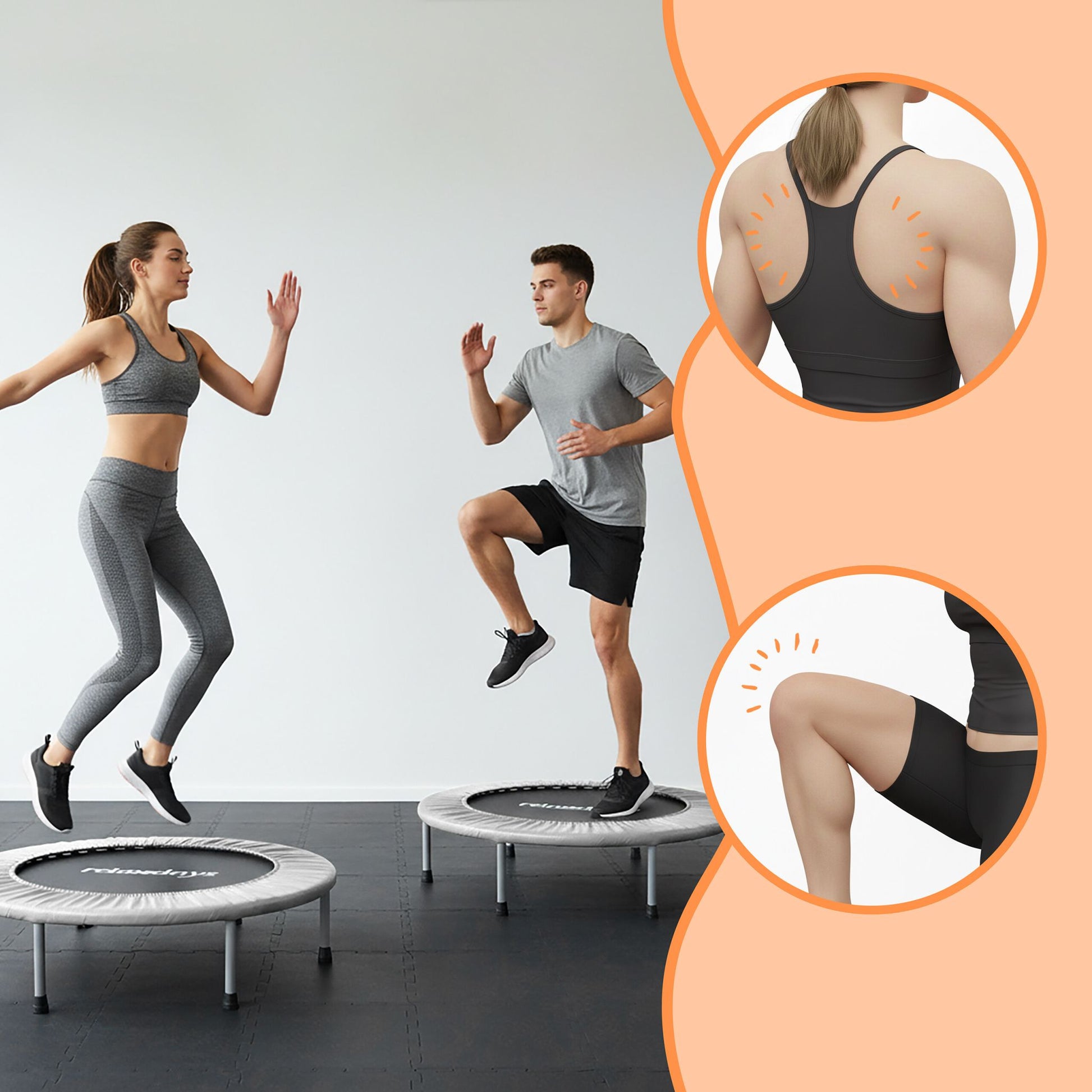 Indoor Trampolin Ø 95cm Schwarz-Grau von Relaxdays