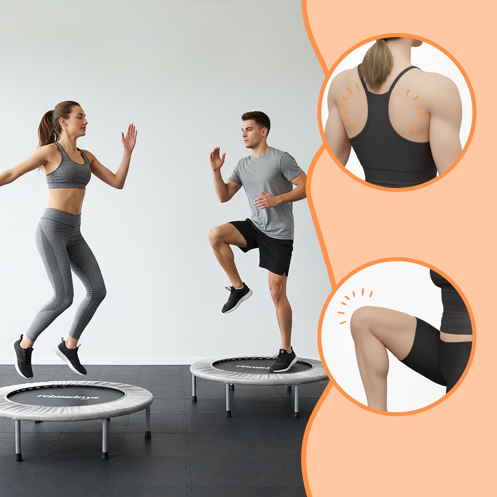 Indoor Trampolin Ø 95cm Schwarz-Grau von Relaxdays
