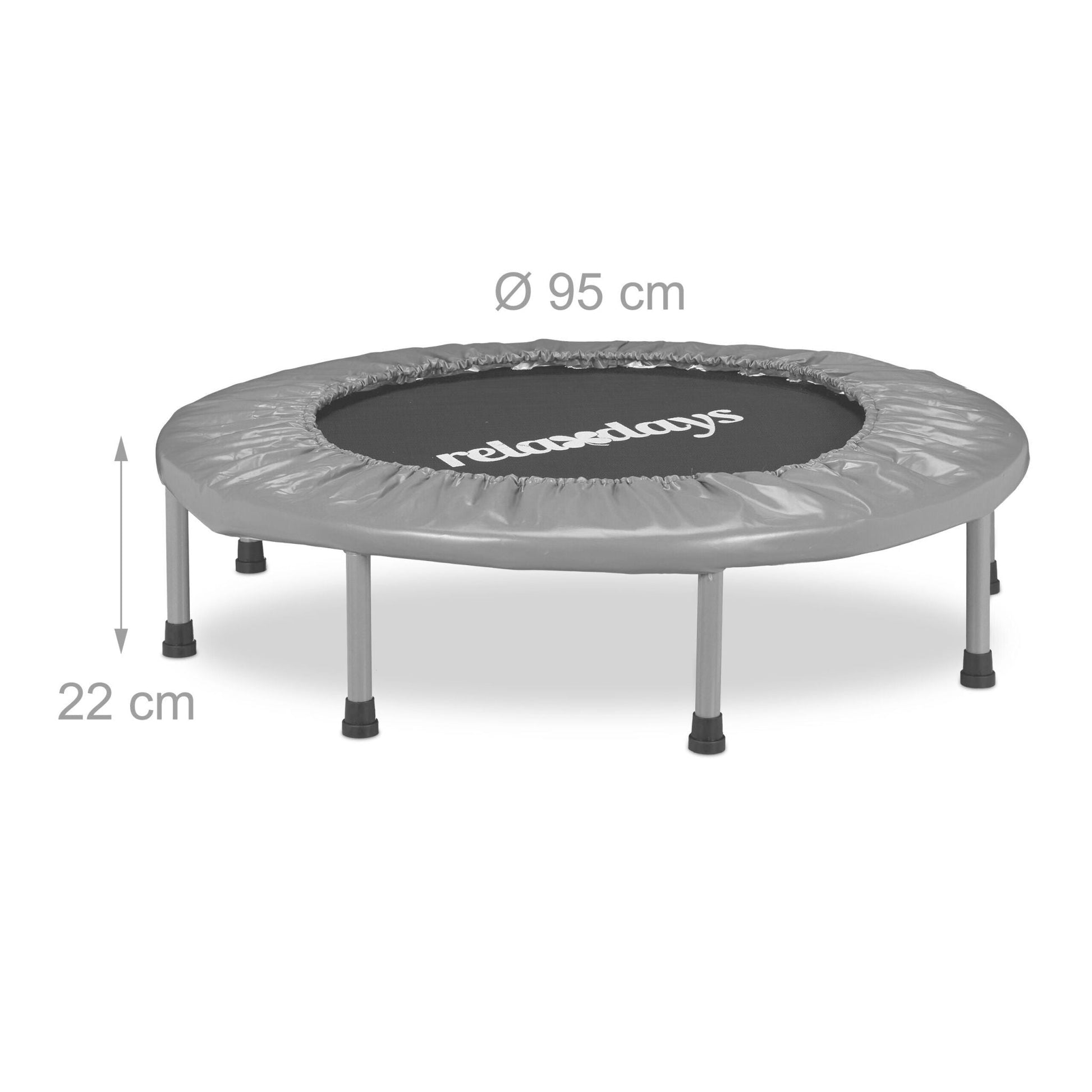 Indoor Trampolin Ø 95cm Schwarz-Grau von Relaxdays