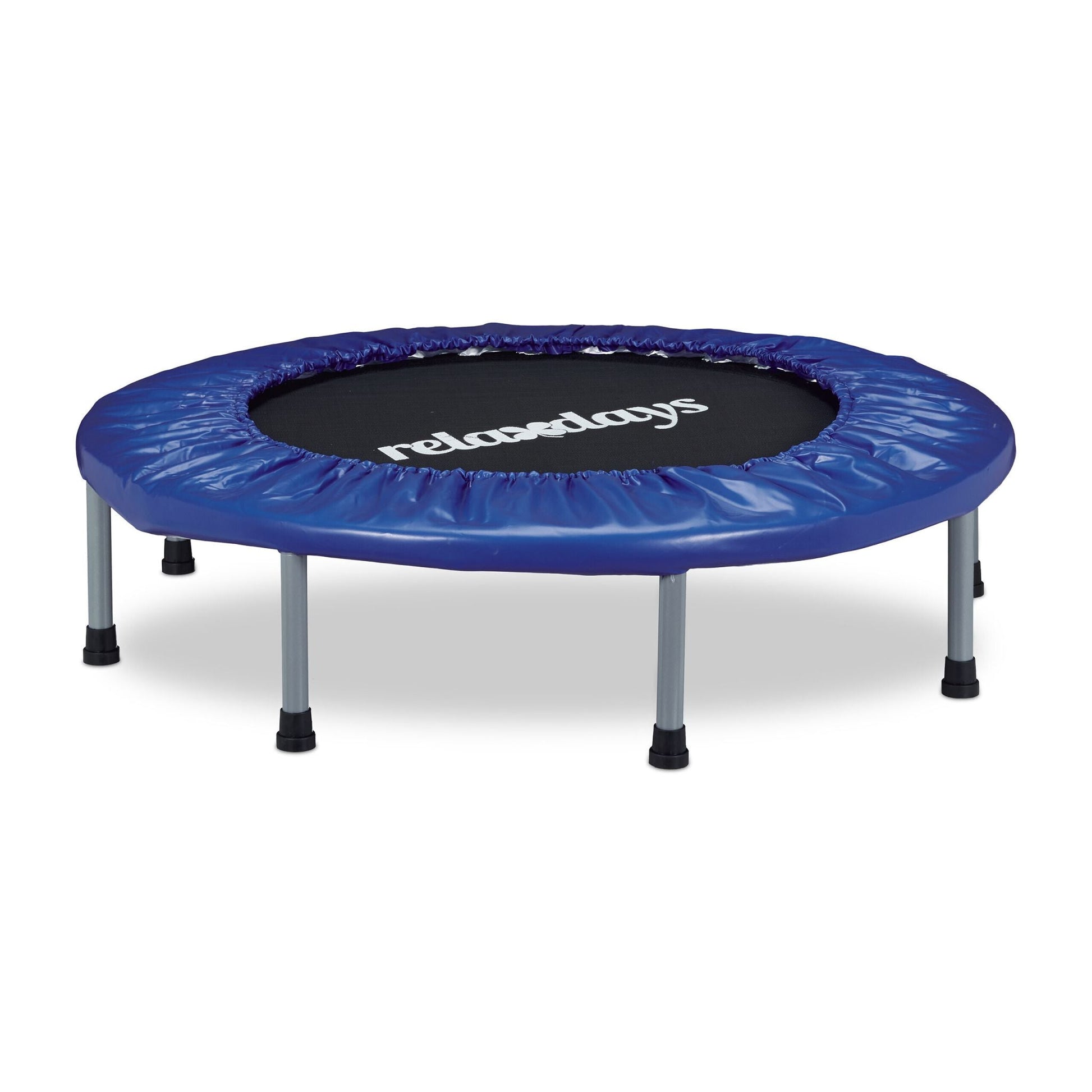 Indoor Trampolin Ø 95cm Blau-Schwarz von Relaxdays