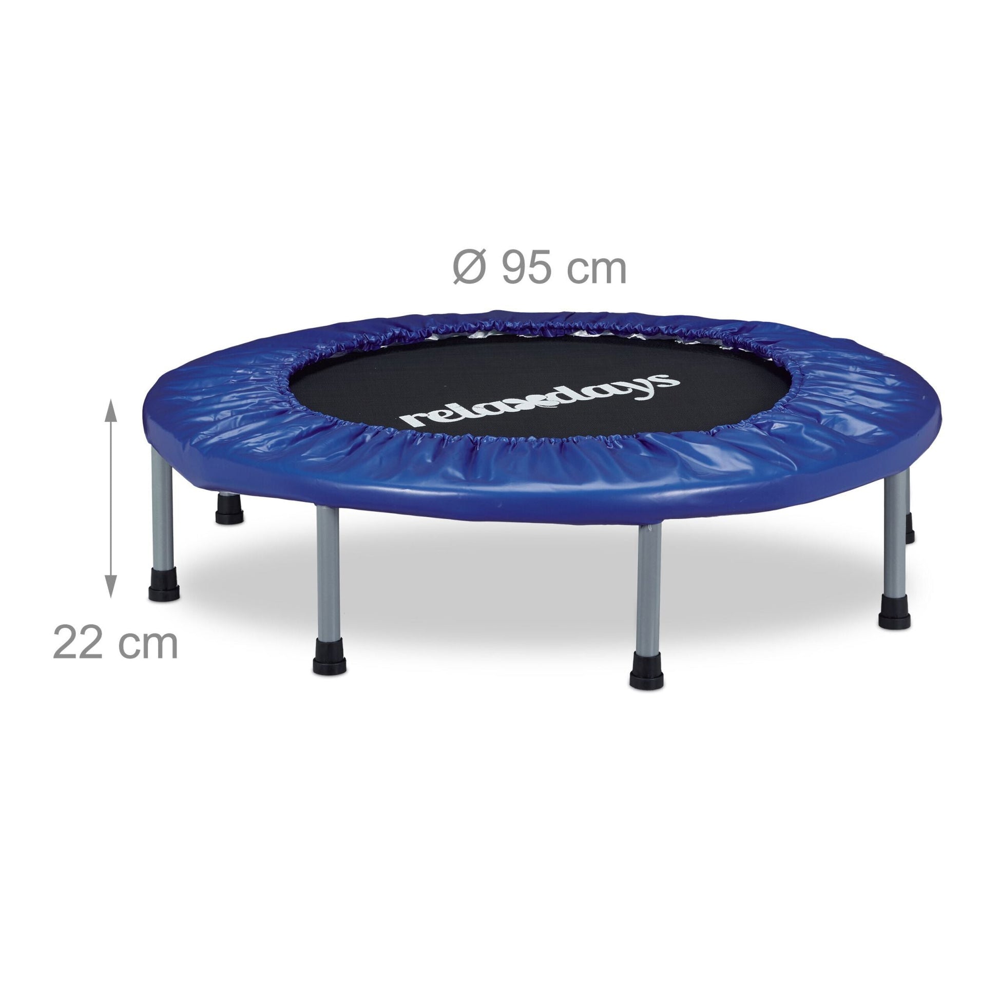 Indoor Trampolin Ø 95cm Blau-Schwarz von Relaxdays