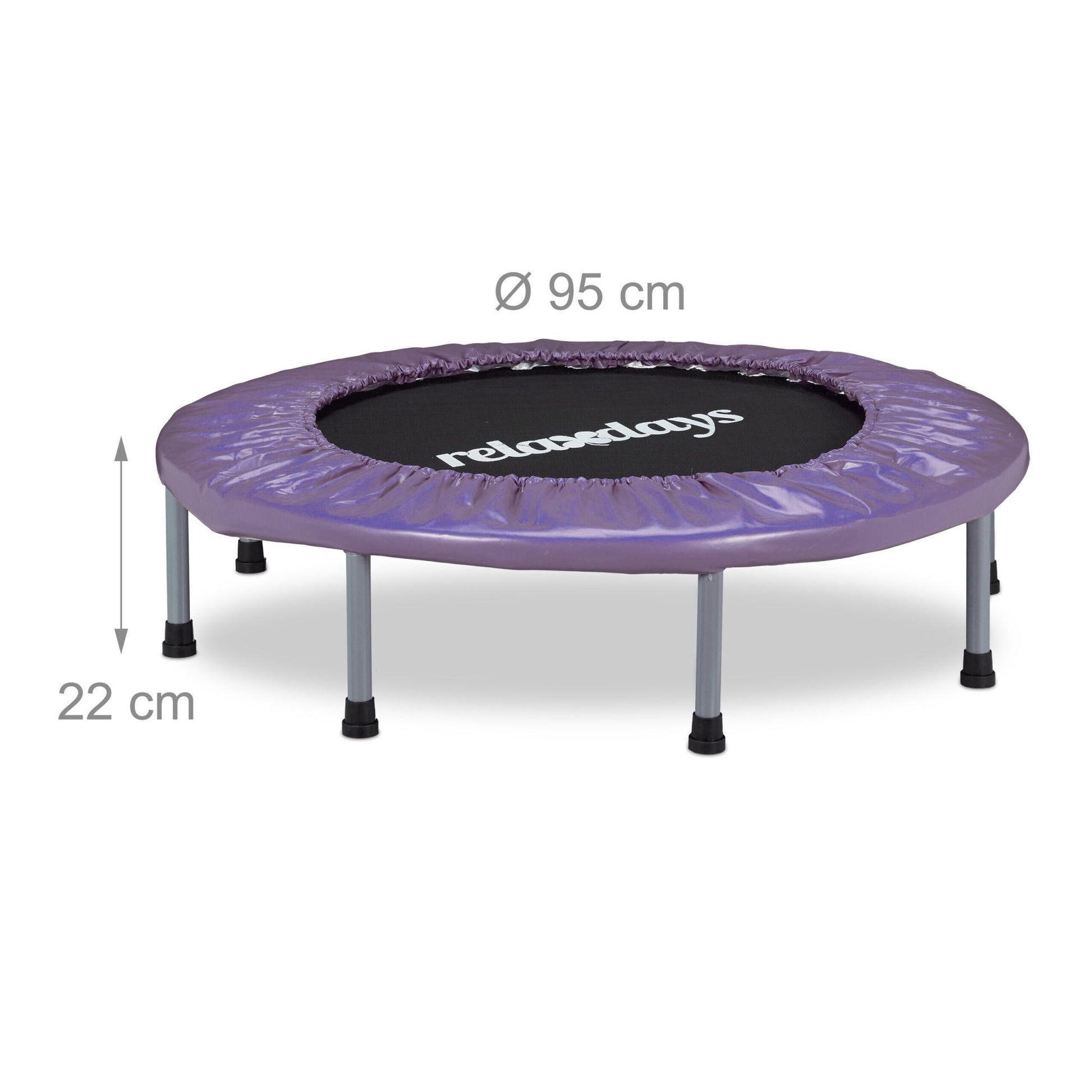 Indoor Trampolin Ø 95cm Lila-Schwarz von Relaxdays