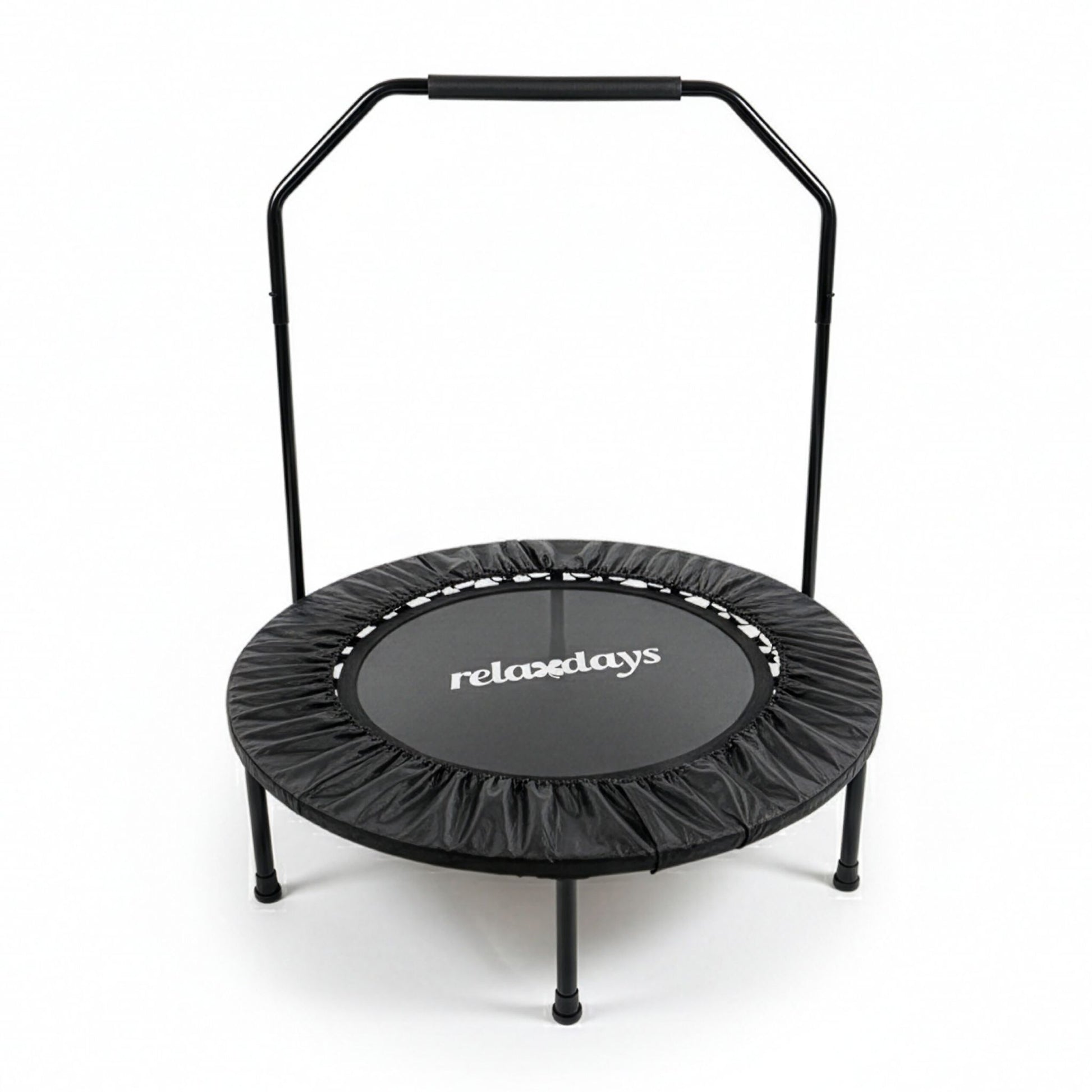 Trampolin mit Haltestange Ø 102cm Schwarz von Relaxdays