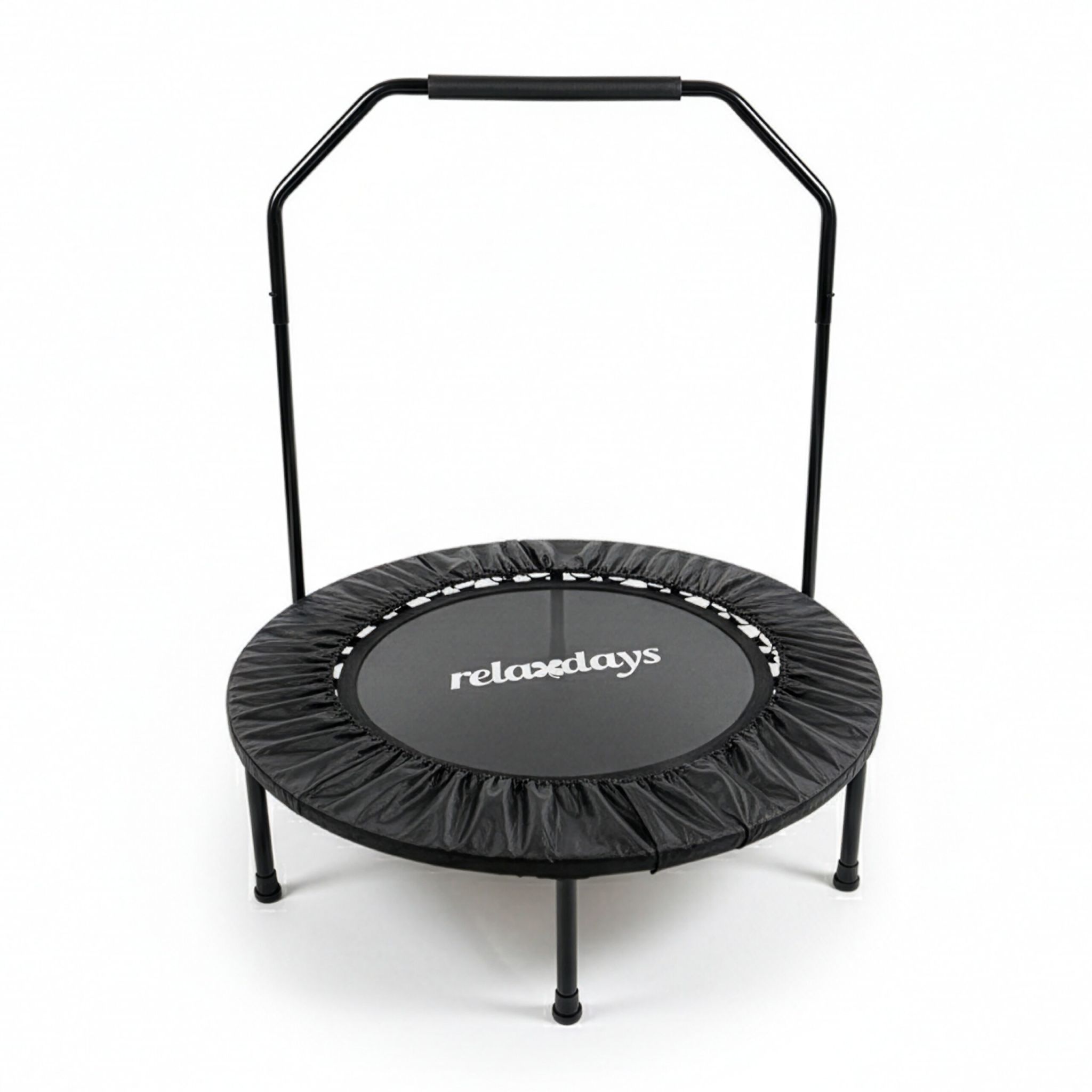 Trampolin mit Haltestange Ø 102cm Schwarz von Relaxdays
