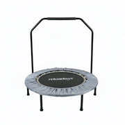 Trampolin mit Haltestange Ø 102cm Schwarz-Grau von Relaxdays