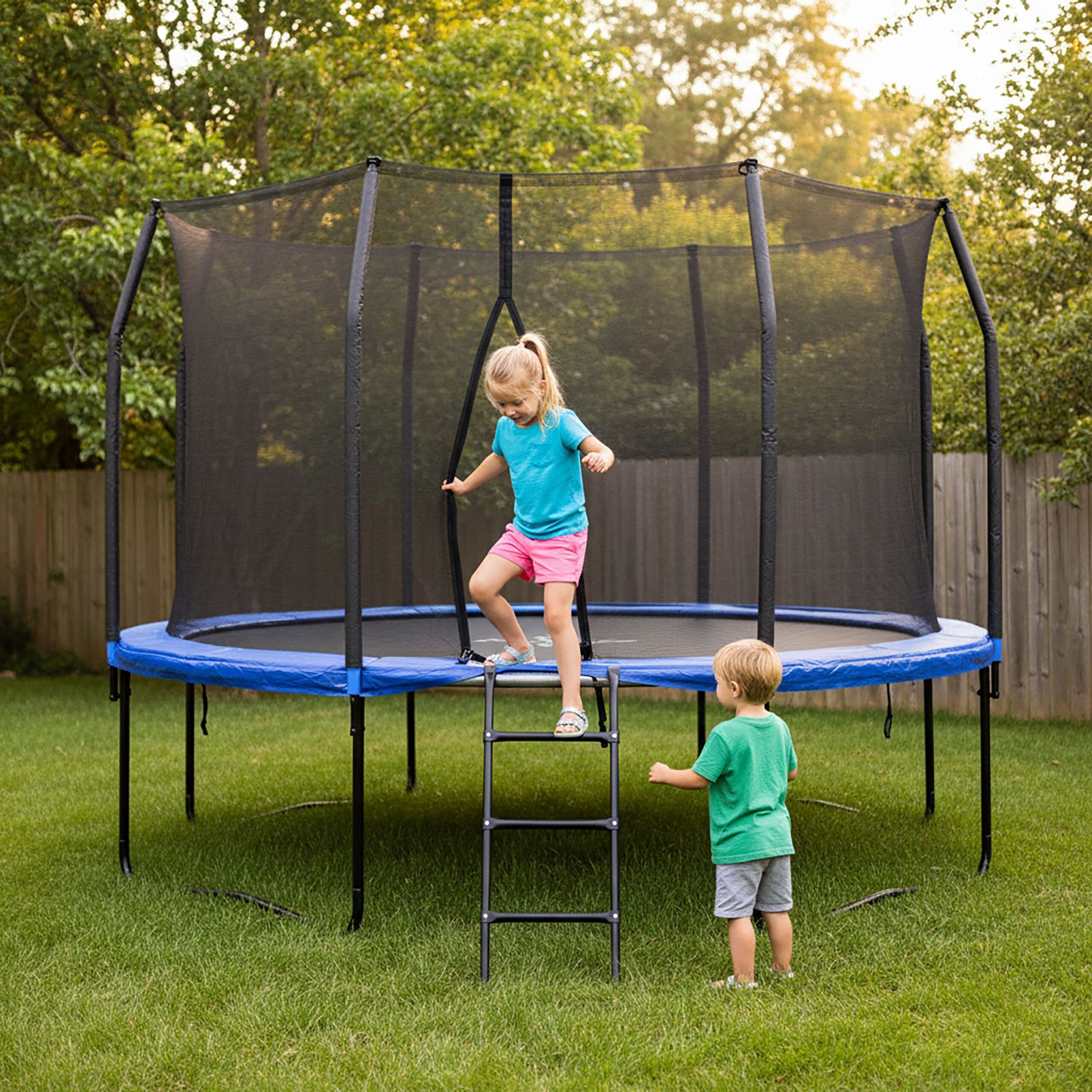 Trampolin Leiter schwarz Schwarz von Relaxdays