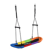 Nestschaukel oval 150 kg mit Griffen Blau-Orange-Schwarz von Relaxdays