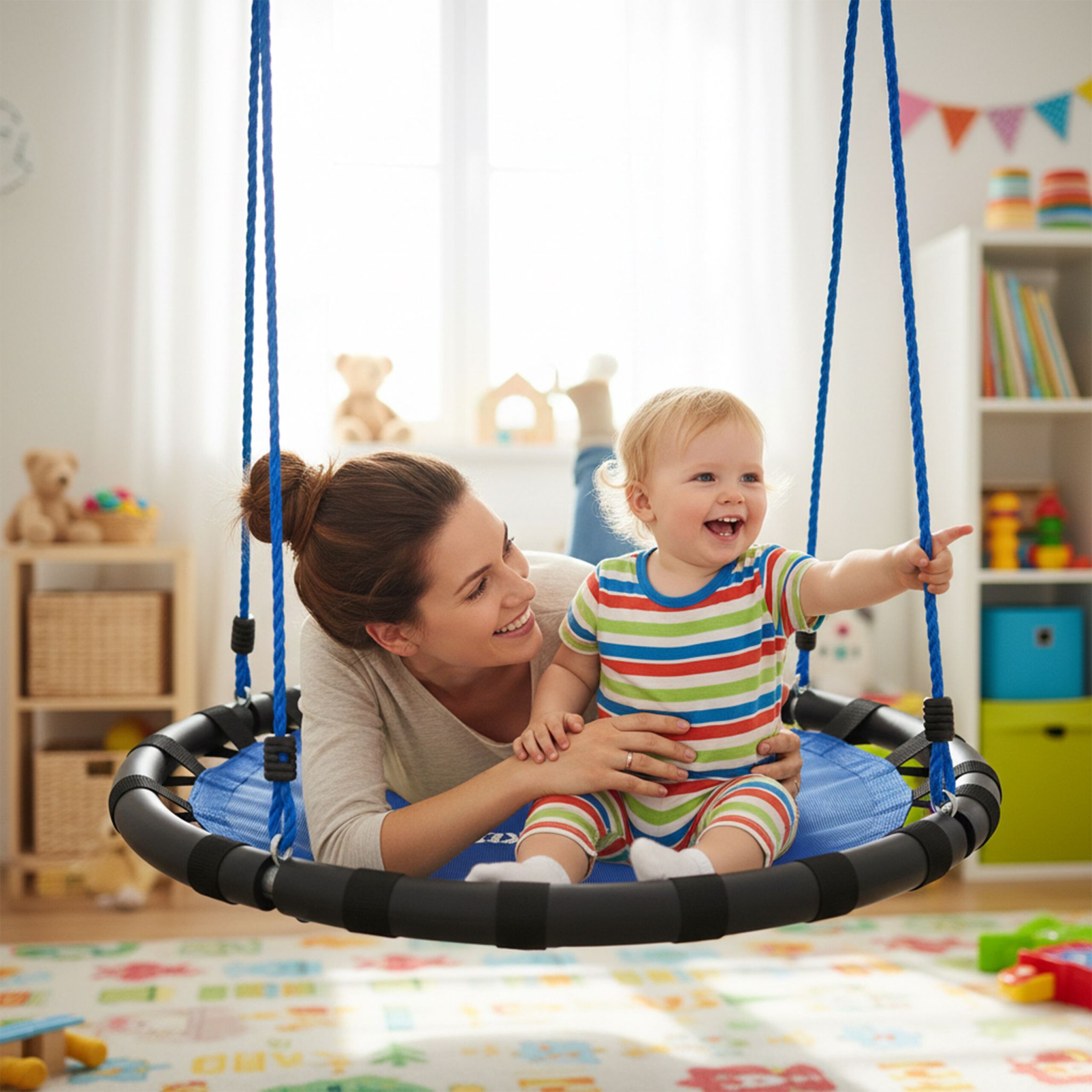 Nestschaukel 80cm Blau von Relaxdays