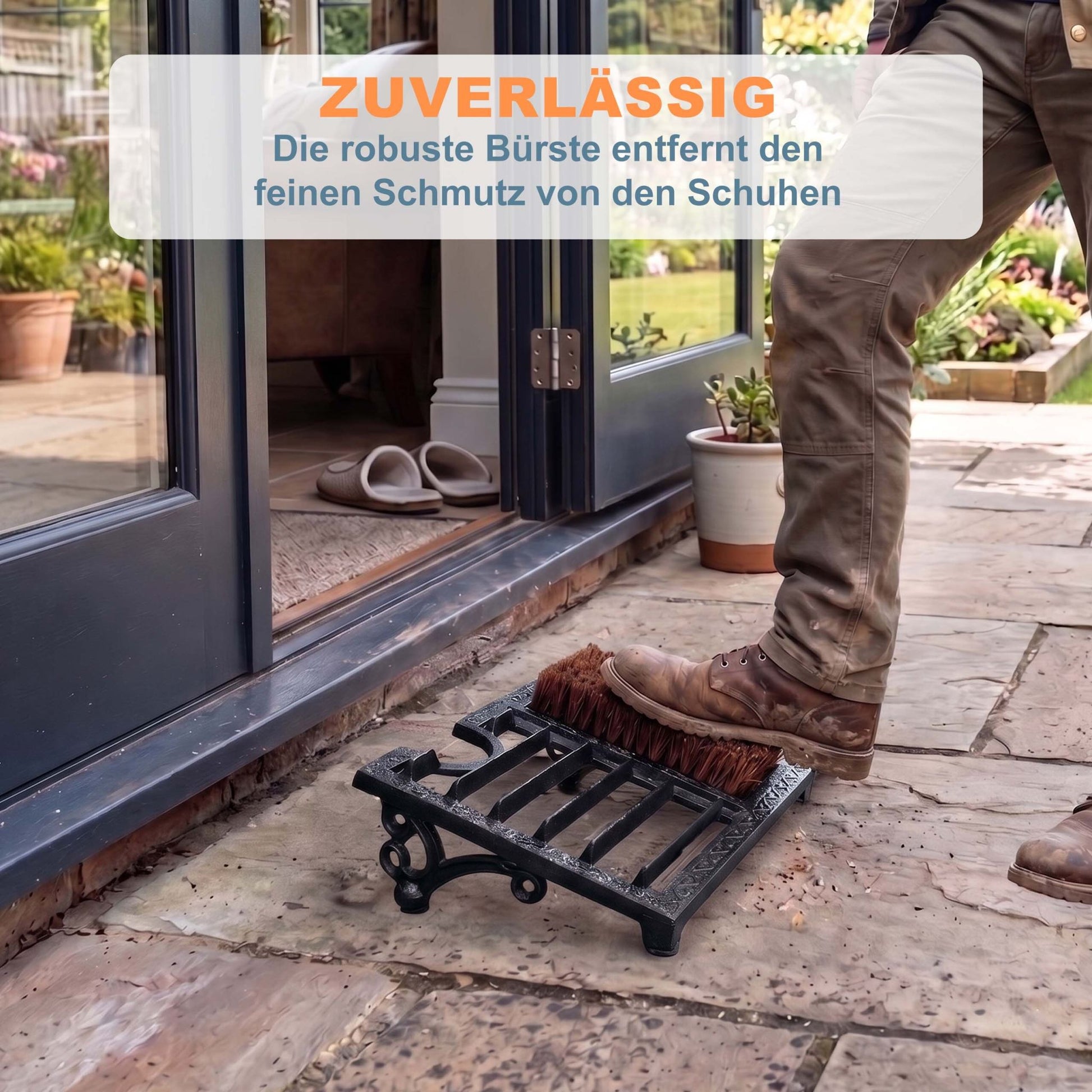 Schuhabstreifer mit Schuhauszieher Braun-Schwarz von Relaxdays