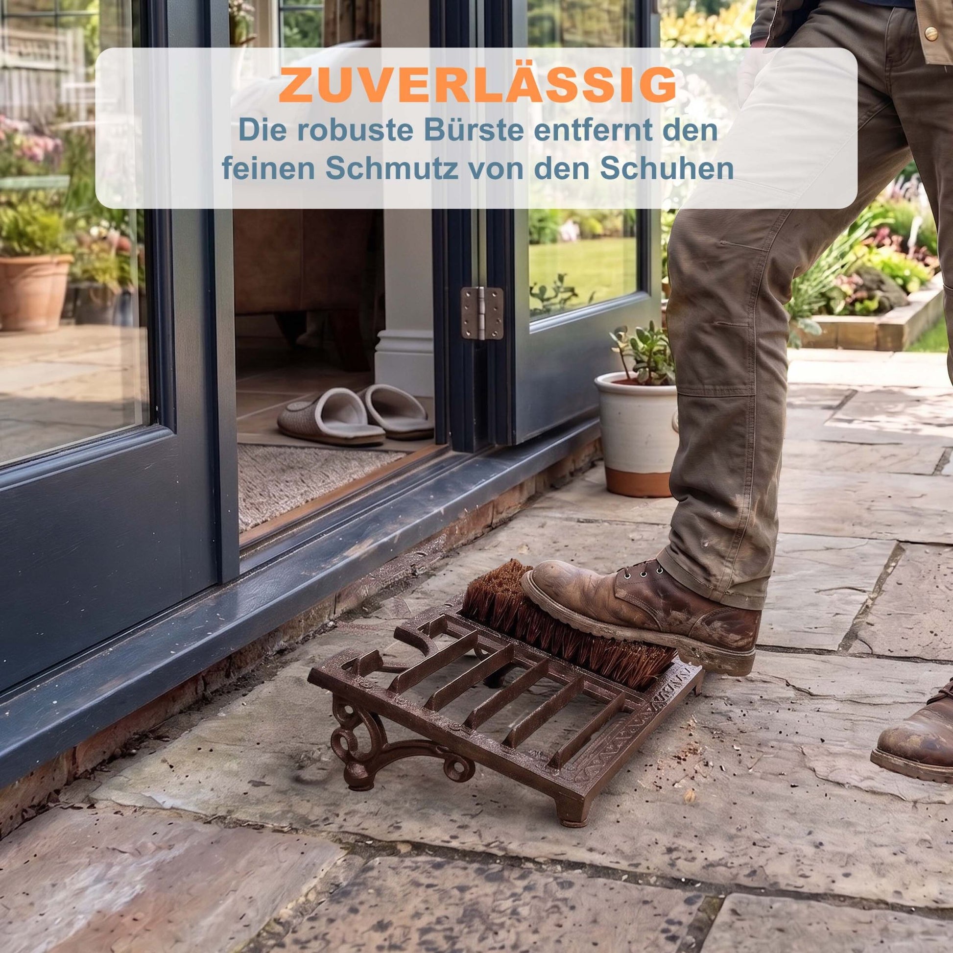 Schuhabstreifer mit Schuhauszieher Braun von Relaxdays