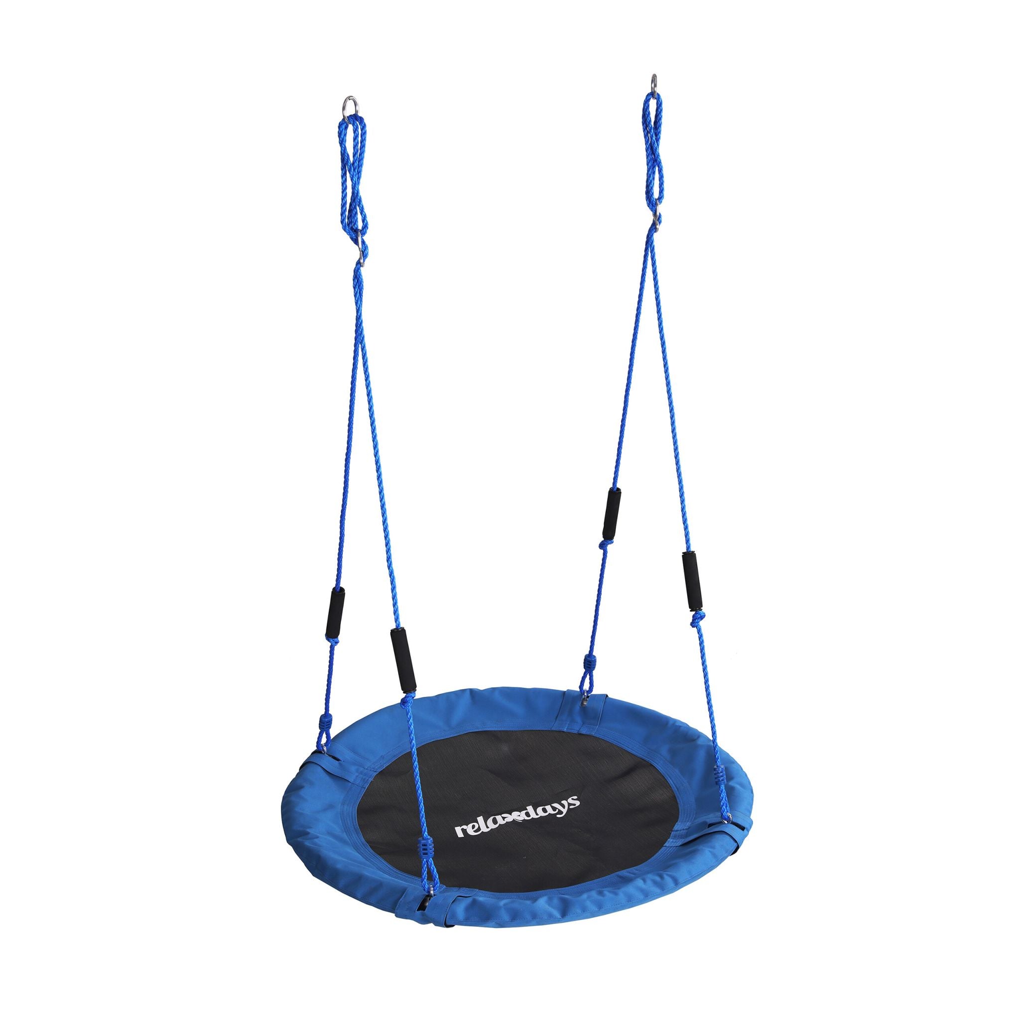 Nestschaukel Kinder Schaumstoffgriffe Weiss-Blau-Schwarz von Relaxdays