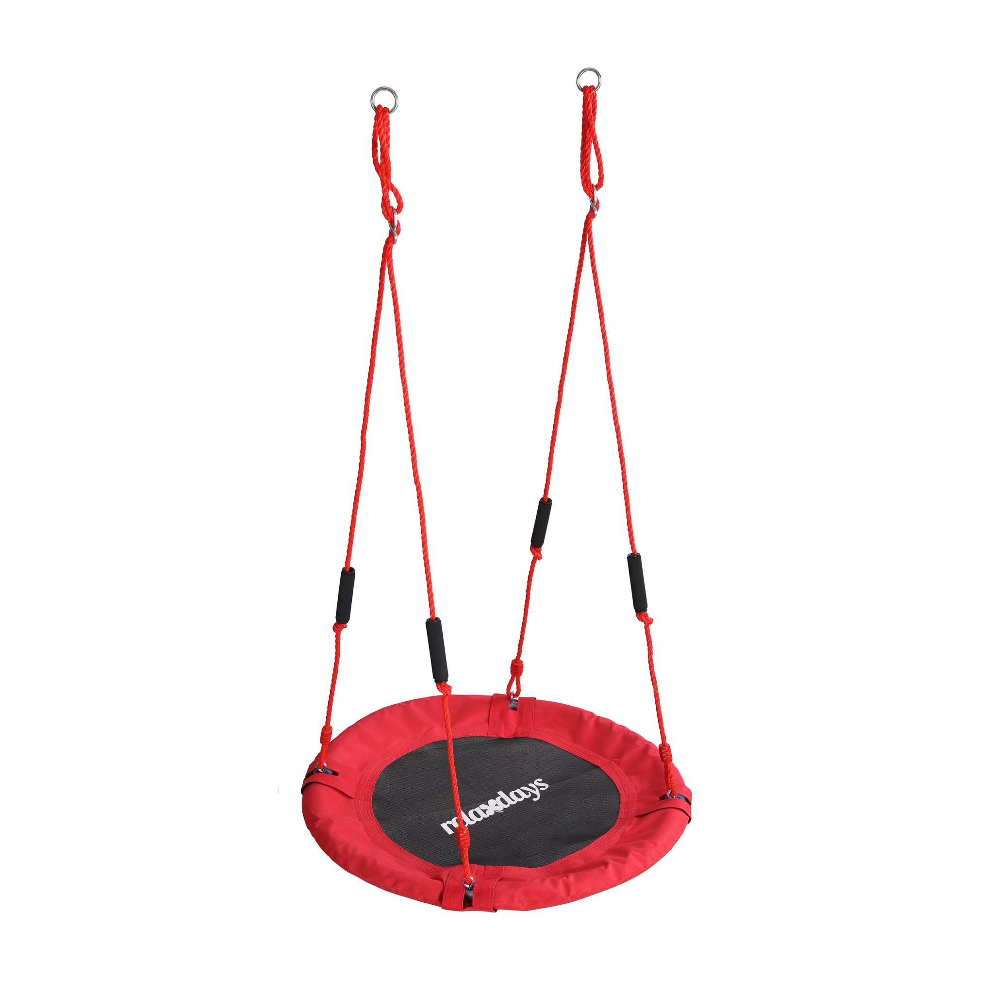Nestschaukel Kinder Schaumstoffgriffe Weiss-Rot-Schwarz von Relaxdays