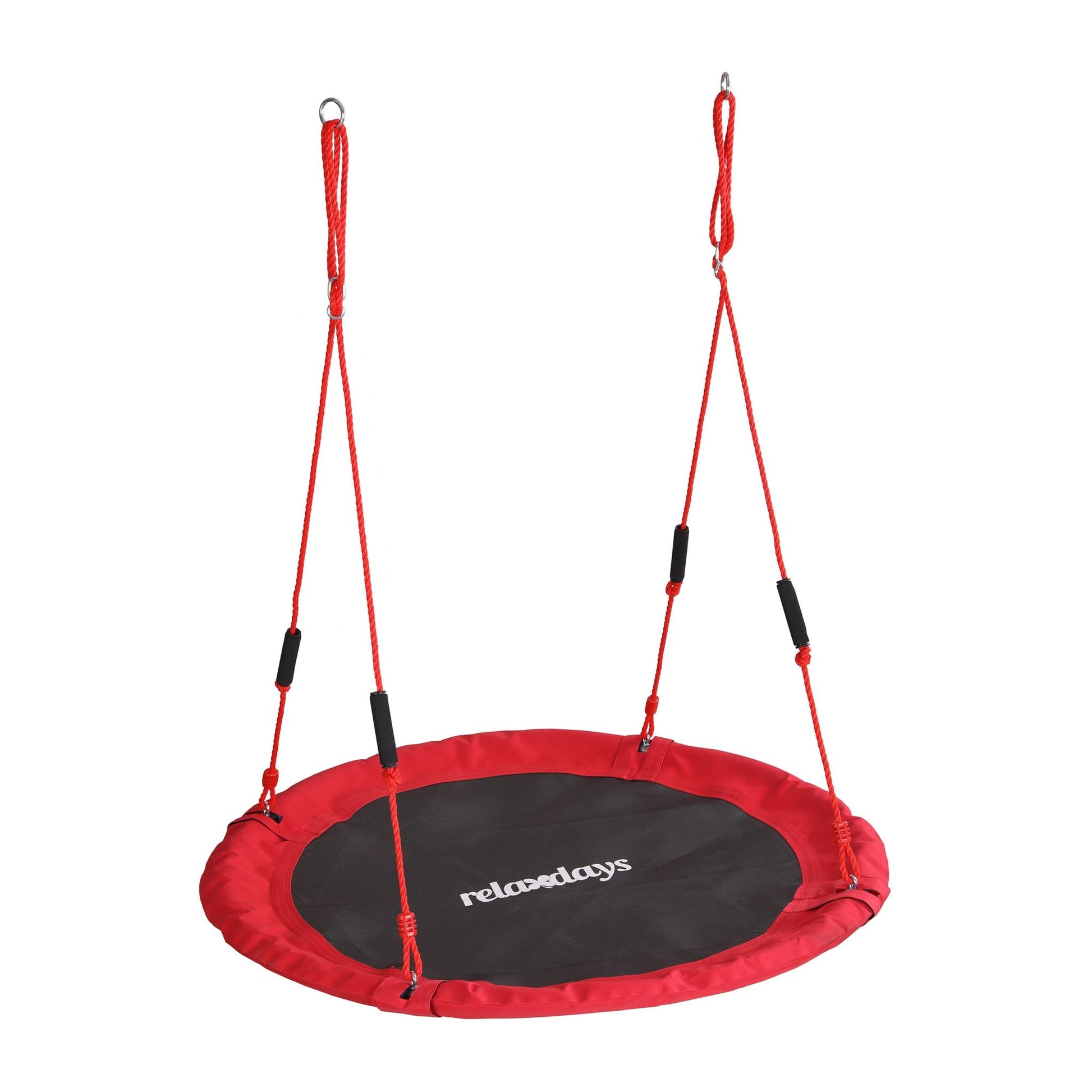 Nestschaukel Kinder Schaumstoffgriffe Weiss-Rot-Schwarz von Relaxdays