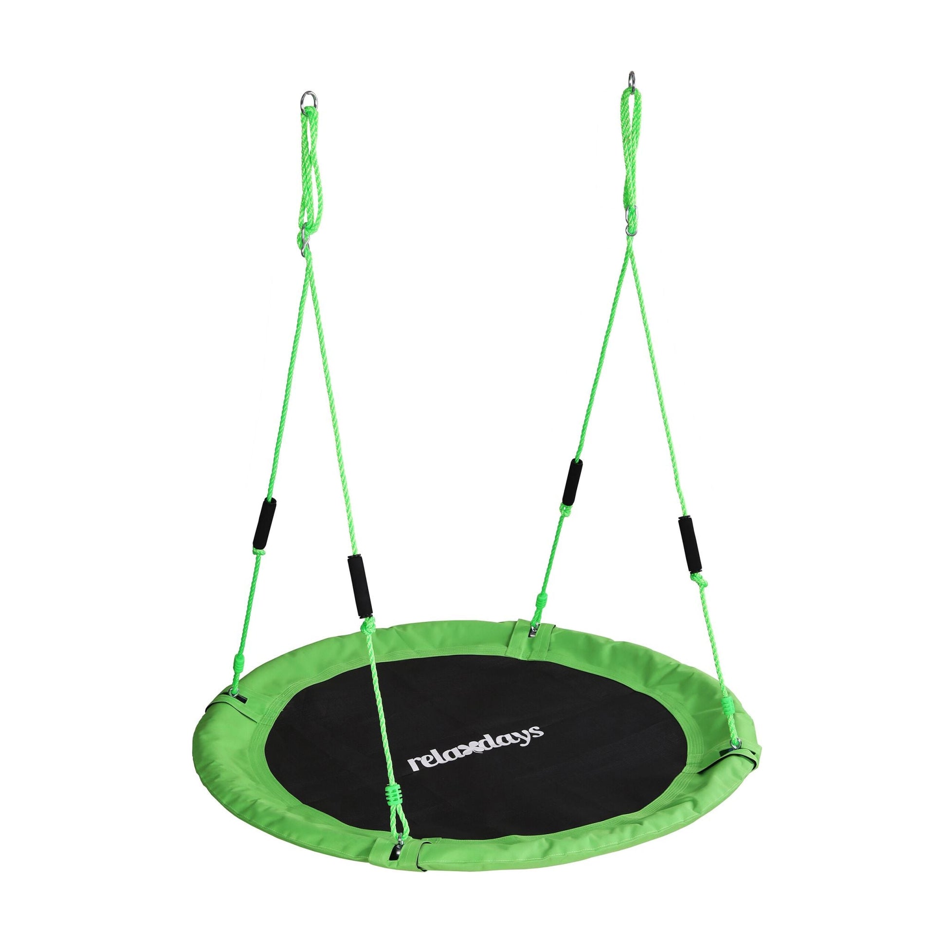 Nestschaukel Kinder Schaumstoffgriffe Weiss-Grün-Schwarz von Relaxdays