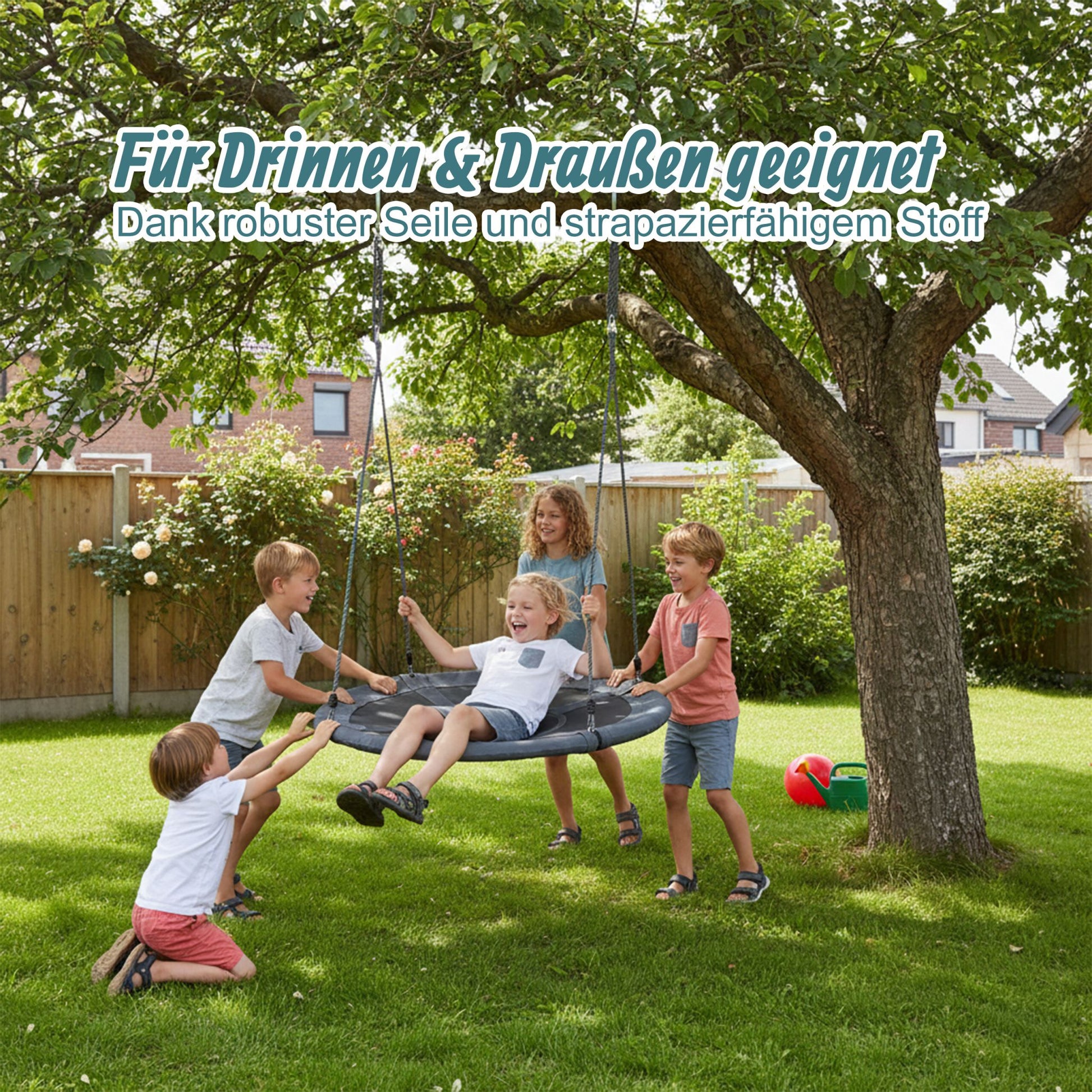 Nestschaukel Kinder bis 300 kg Weiss-Schwarz-Grau von Relaxdays
