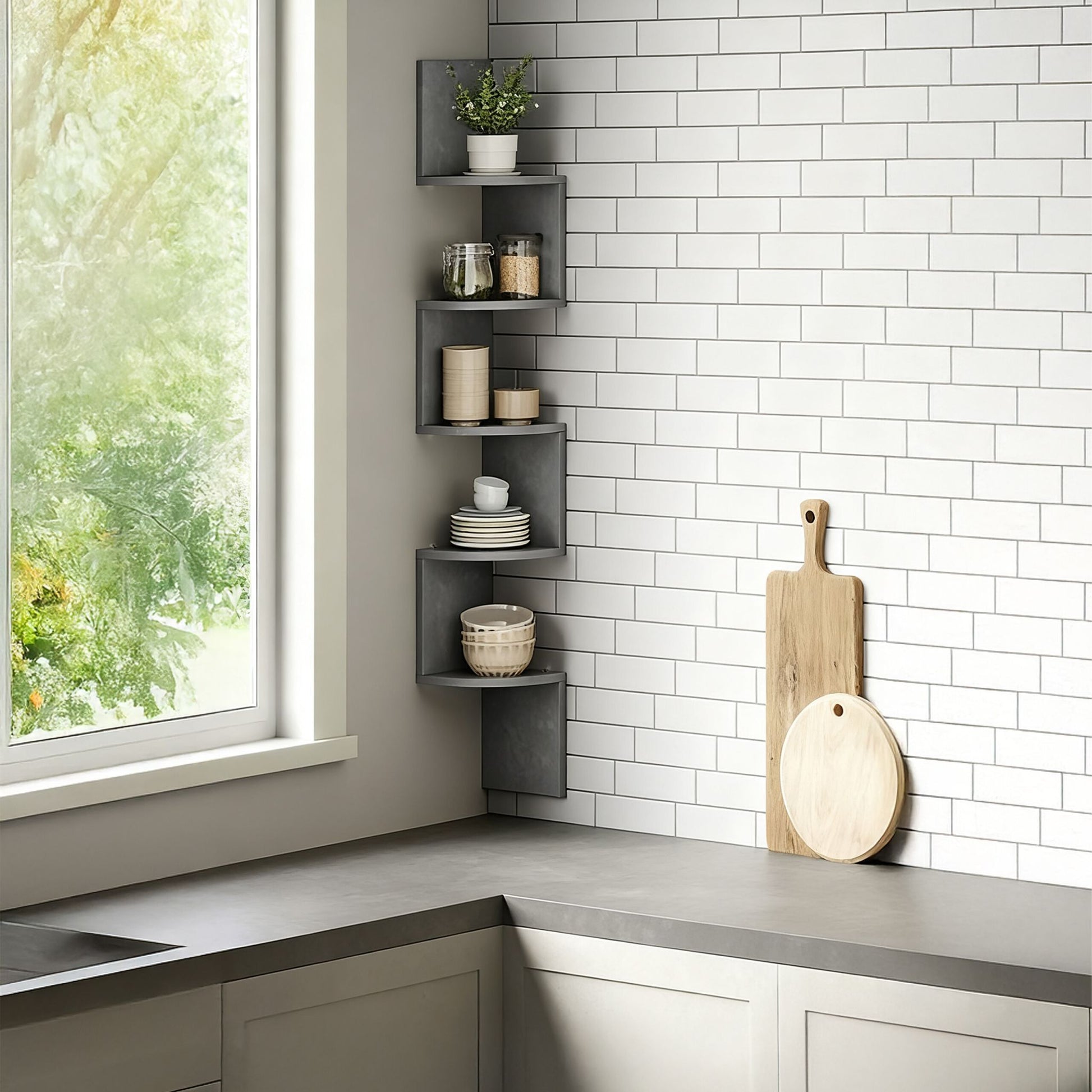 Eckregal Wand 5 Etagen Anthrazit von Relaxdays