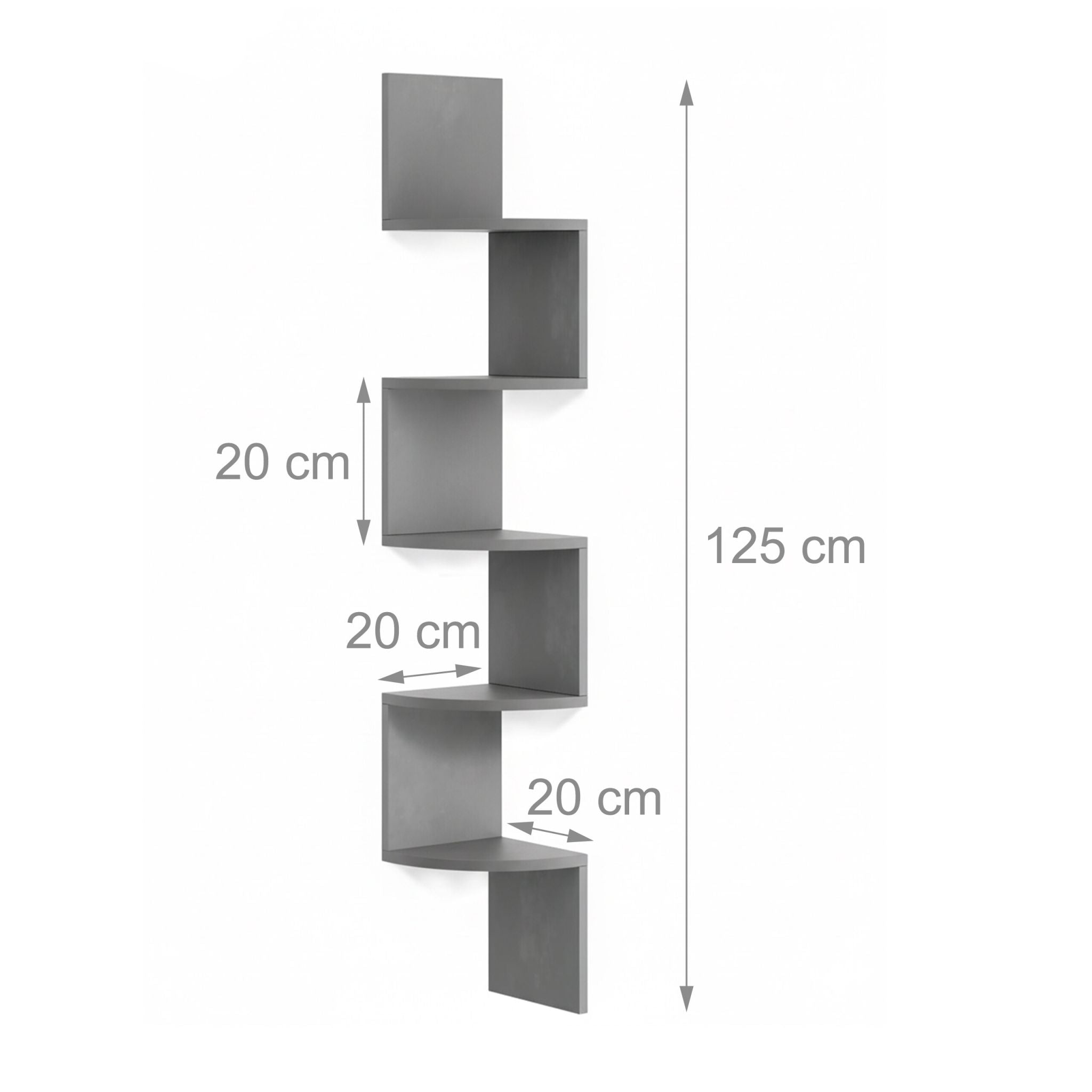 Eckregal Wand 5 Etagen Anthrazit von Relaxdays